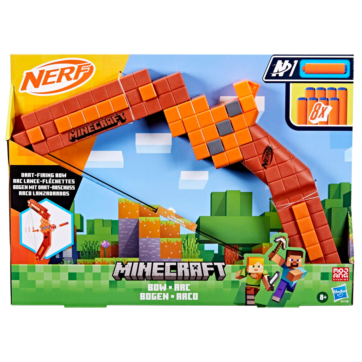 Nerf Minecraft Bow Dart Blaster - String Priming, Includes 8 N1 Darts, Ages 8+ 3