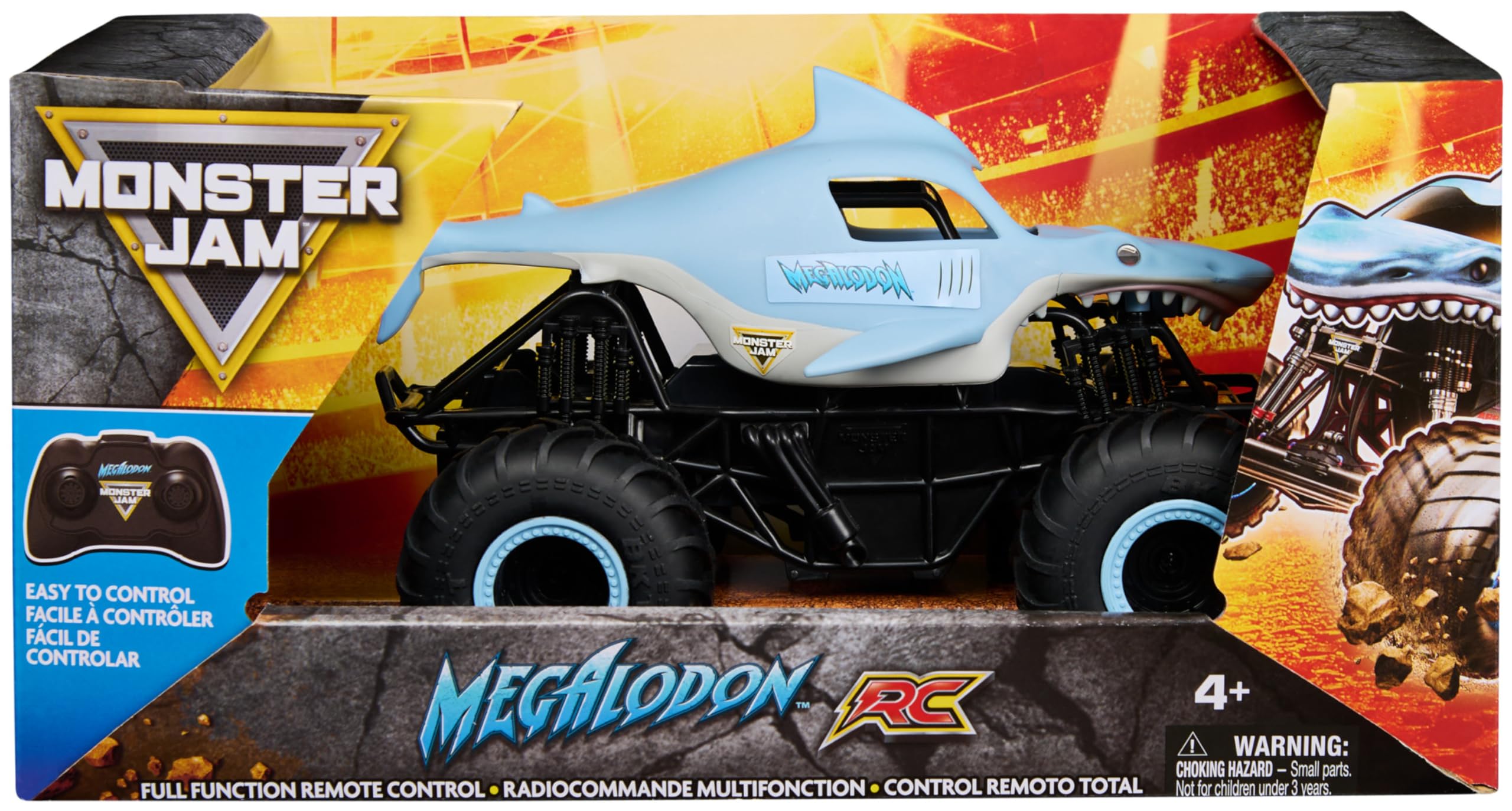 Monster Jam Official Megalodon Remote Control Monster Truck - 1:24 Scale | 2.4 GHz Control | Up to 250ft Range