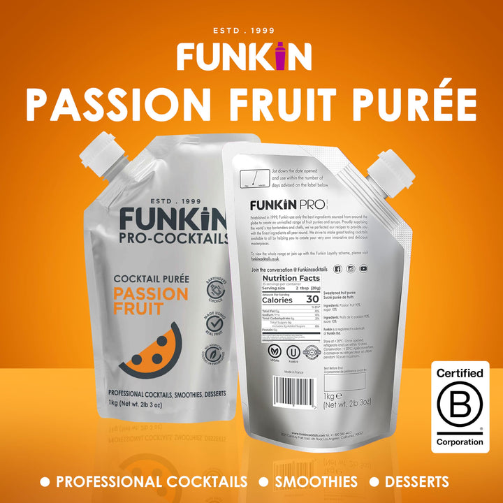 Funkin Passion Fruit Puree Cocktail Mixer 1kg | Made with Real Passionfruit | Natural Ingredients