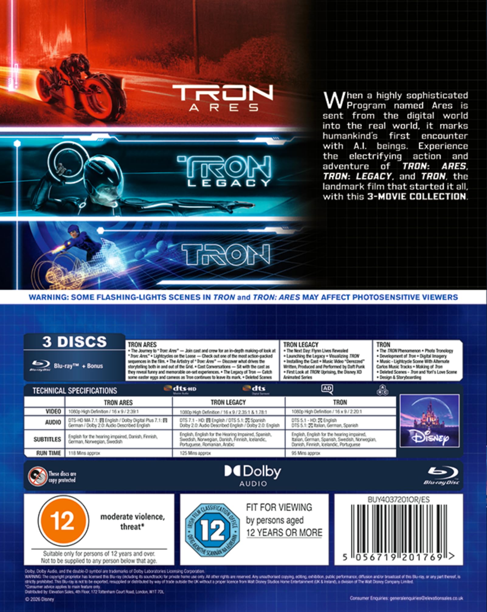 TRON 3 MOVIE COLLECTION BD [Blu-ray] [Region Free] 3