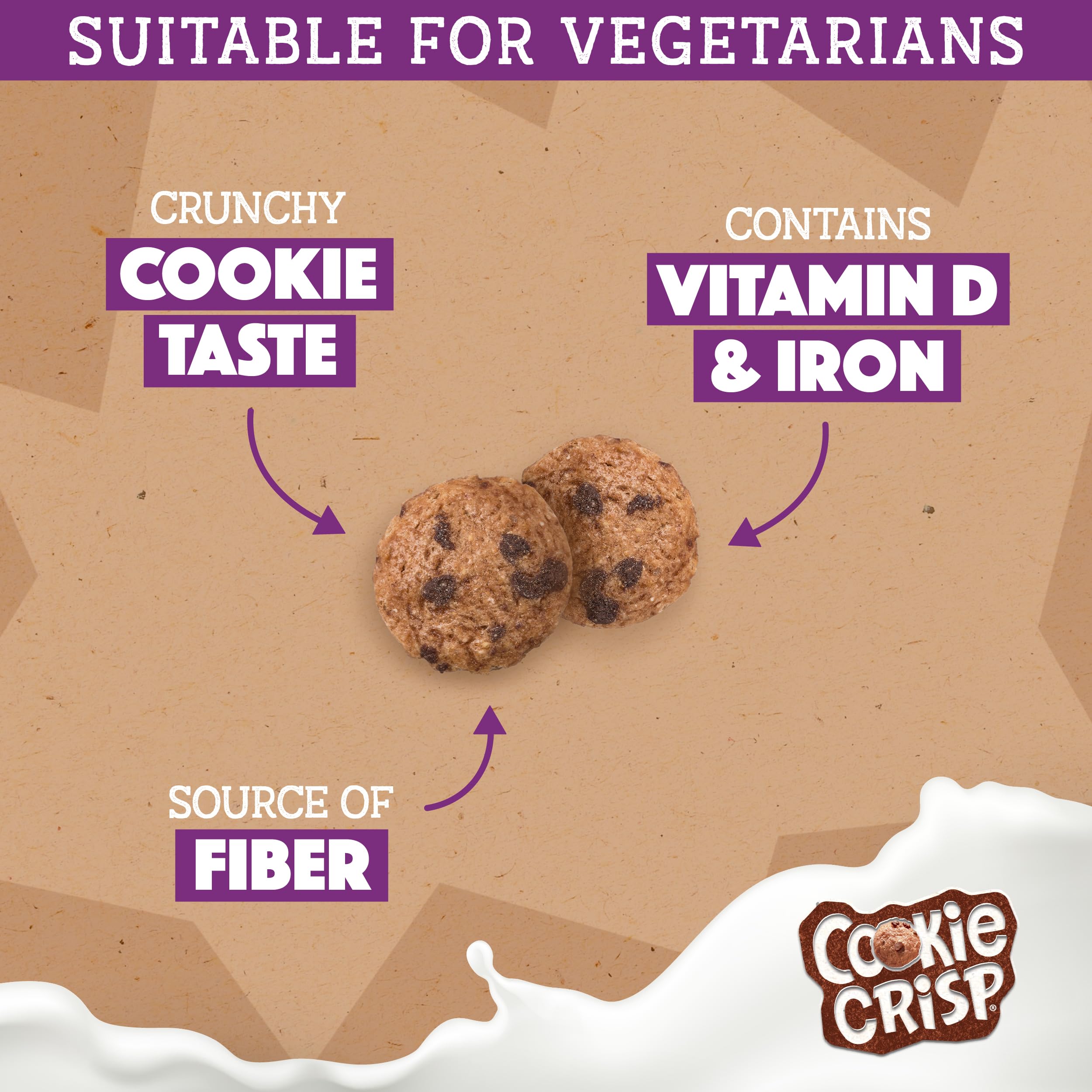 Nestlé Cookie Crisp Cereal 500g - Chocolate Flavour Crispy Wheat and Maize Breakfast Cereal 2