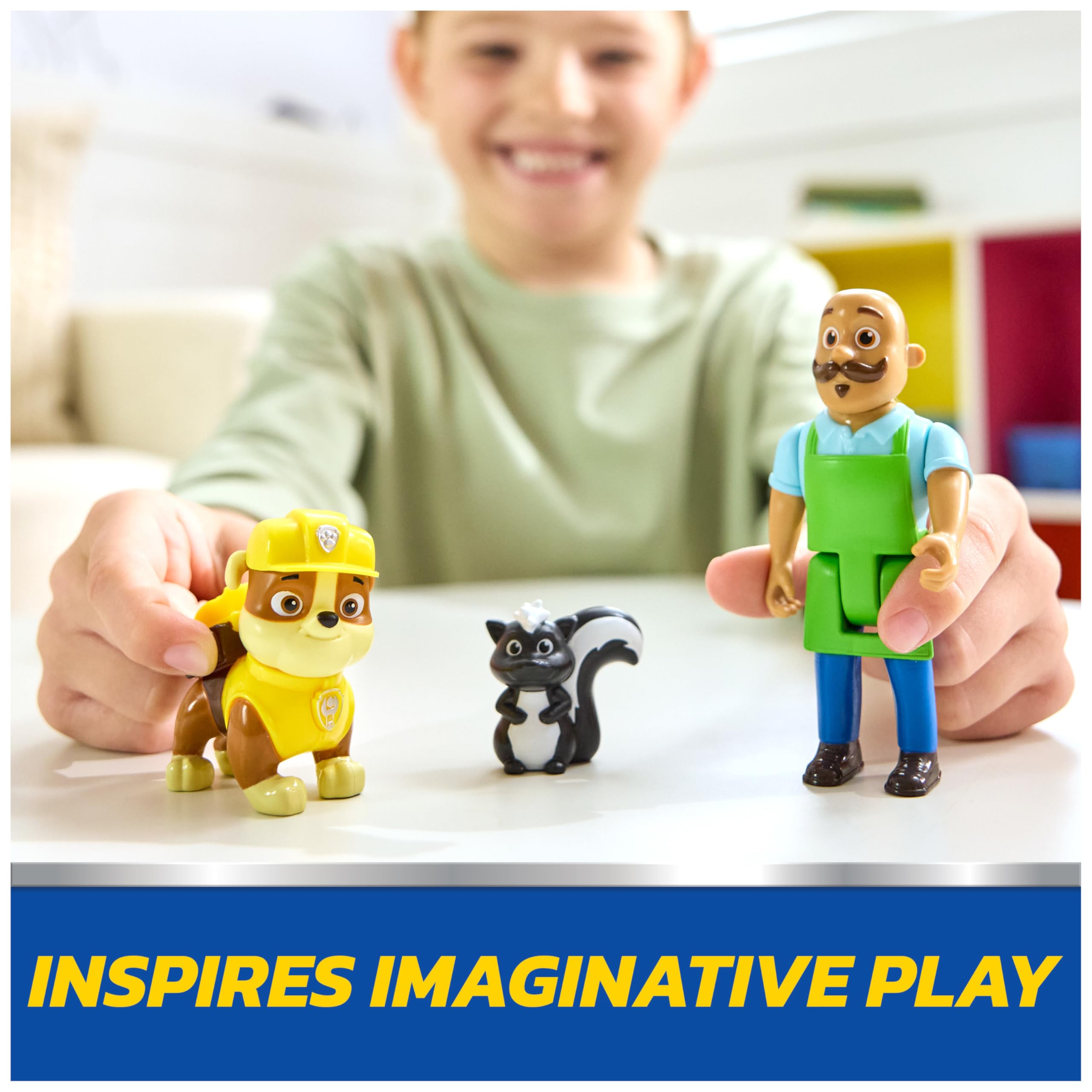 Paw Patrol Rubble & Mr. Porter Action Figure 3-Pack with Skunk Toy | Ages 3+ 2