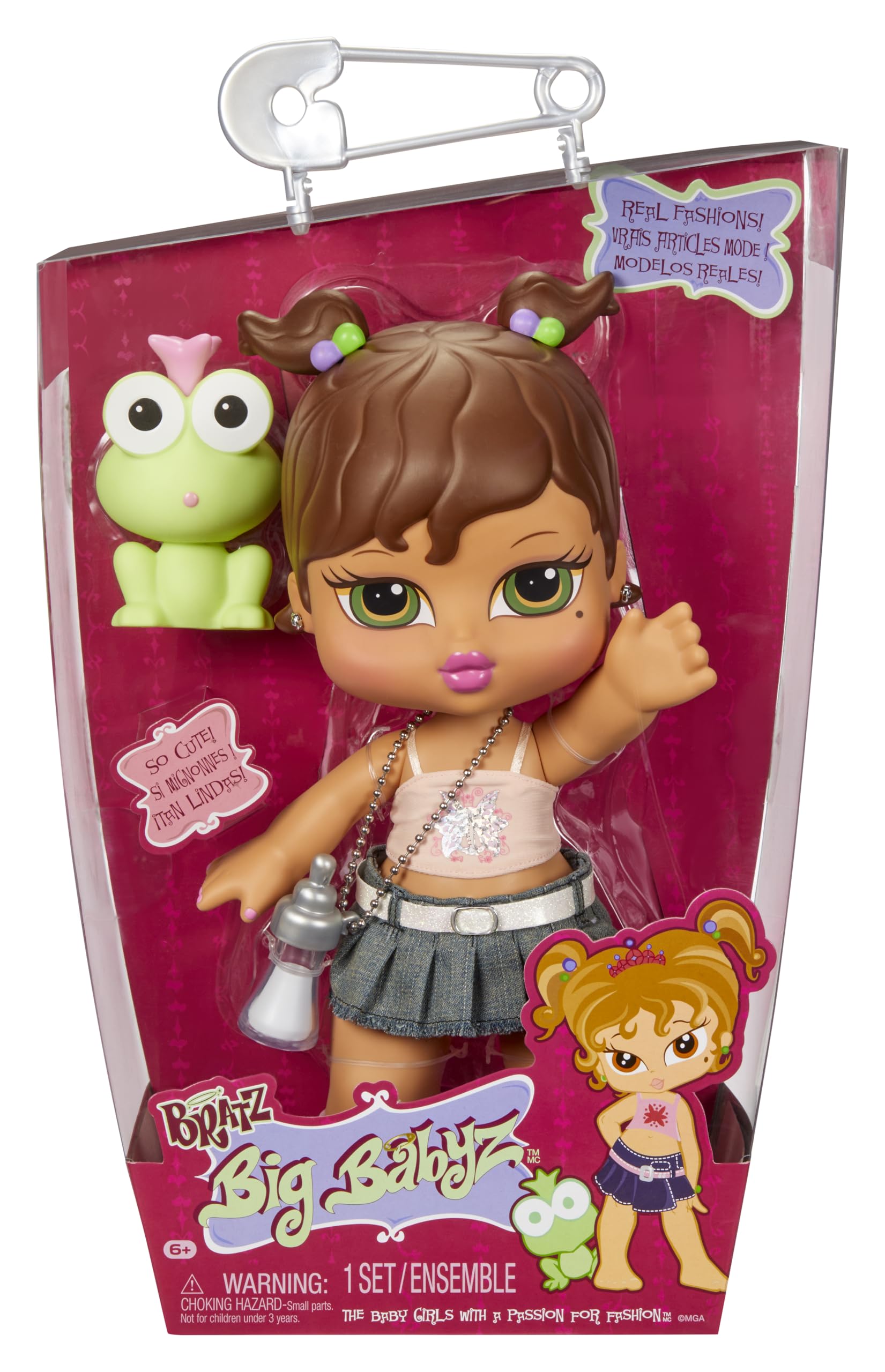 Bratz Big Babyz Yasmin - 34cm Collectible Doll with Pet & Bottle, Pink Fashion Outfit