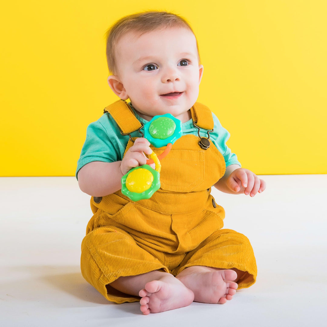 Bright Starts Rattle & Shake BPA-Free Baby Barbell Toy - Green, 3 Months+