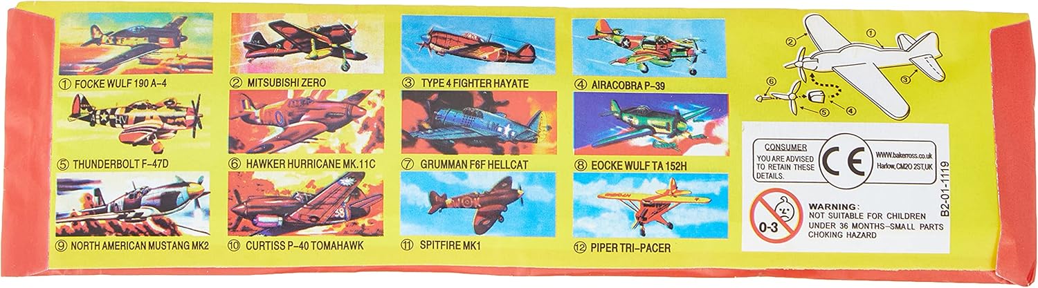 Baker Ross W314 Power Prop Flying Glider Planes - Pack of 6, Assorted Colors, Easy Assembly Foam Airplanes for Kids 2