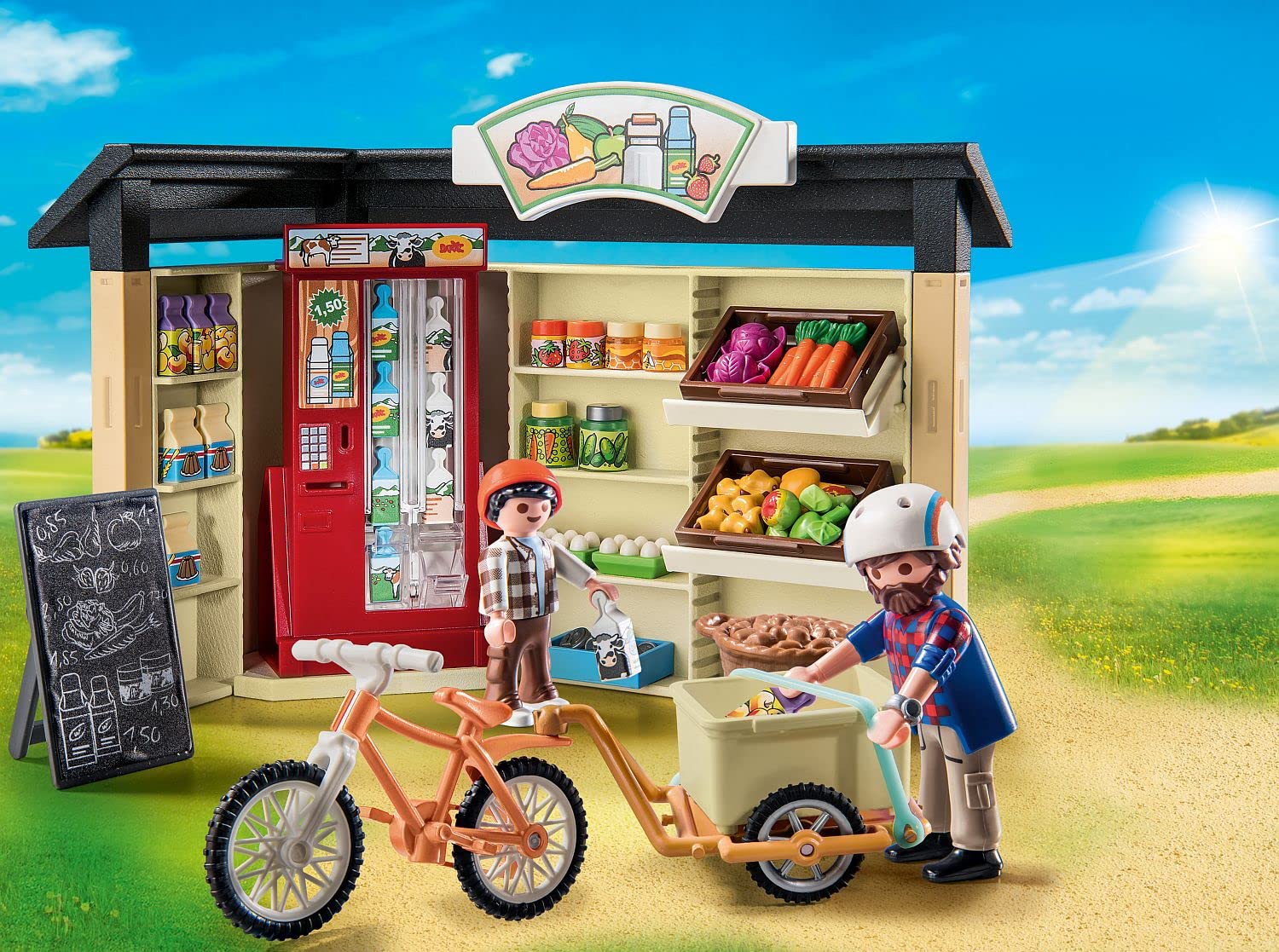 Playmobil 71250 Country Farm Shop Playset with Bike & Trailer - Sustainable Toy for Ages 4+ 9