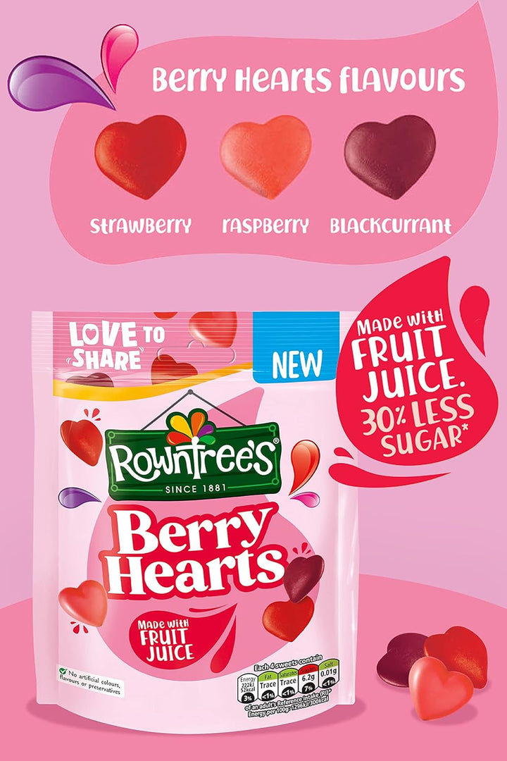 Nestlé Rowntree’s Berry Hearts Fruity Chewy Sweets, 115g