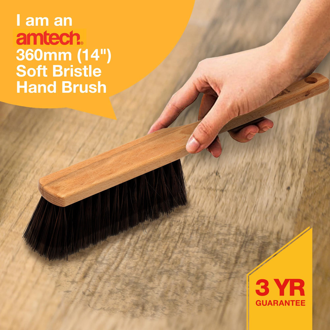 Amtech - Wooden Hand Brush for Indoor Gardening and Cleaning