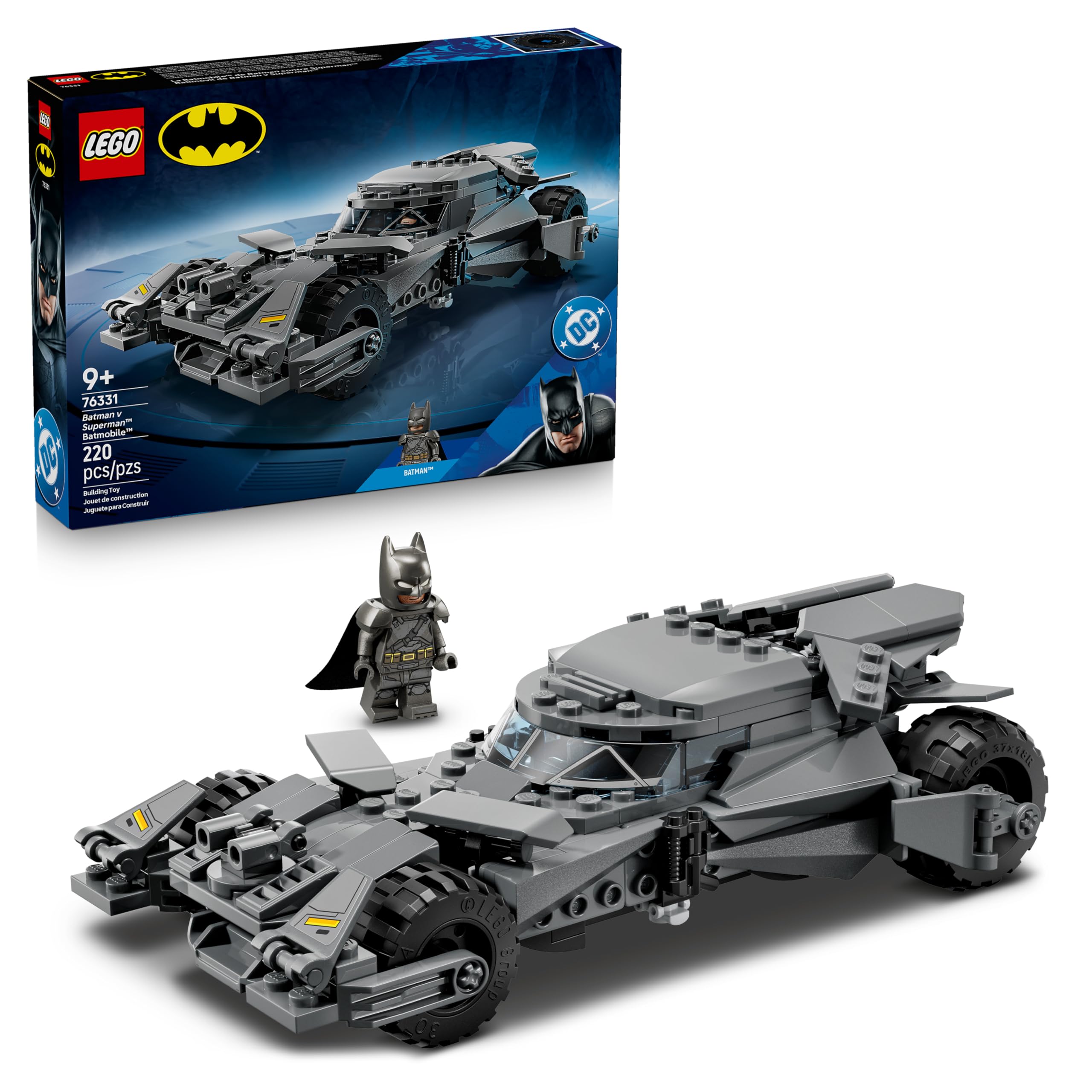 LEGO DC Batman v Superman Batmobile Car Toy Set 76331 for Ages 9+