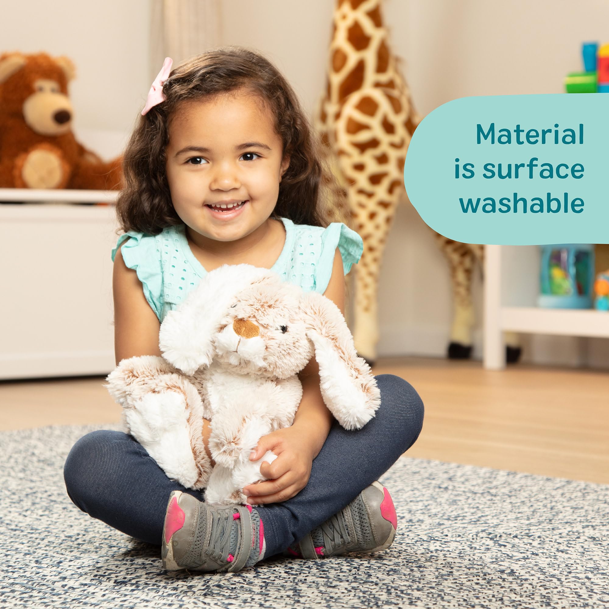 Melissa & Doug Burrow Bunny Rabbit Plush Toy | Extra-Soft Fabric | Ages 0+ | Model 6074550 6