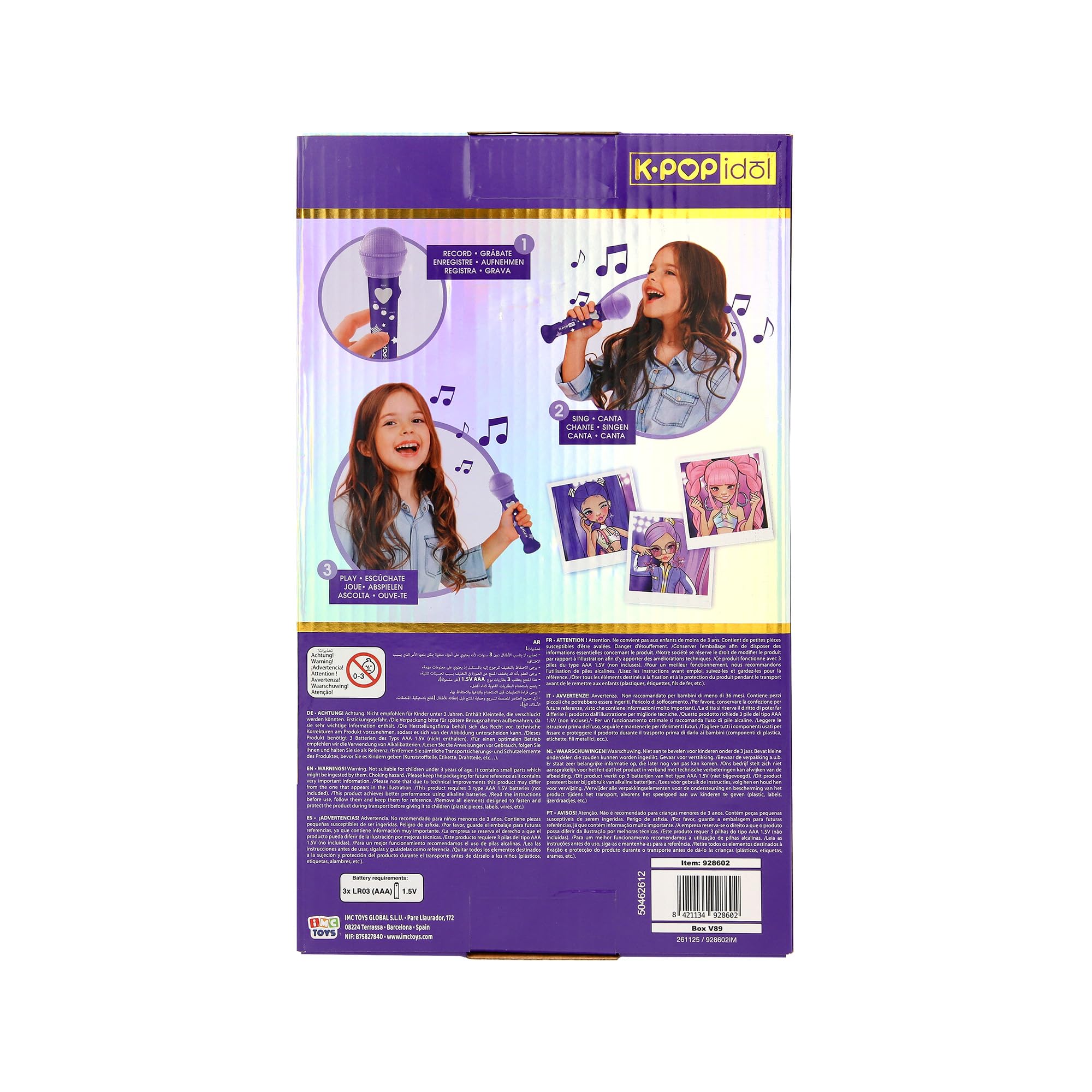 K-POP IDOL Kids Microphone Recorder - Record & Playback, Lights & Sound Effects, Multicolor 5