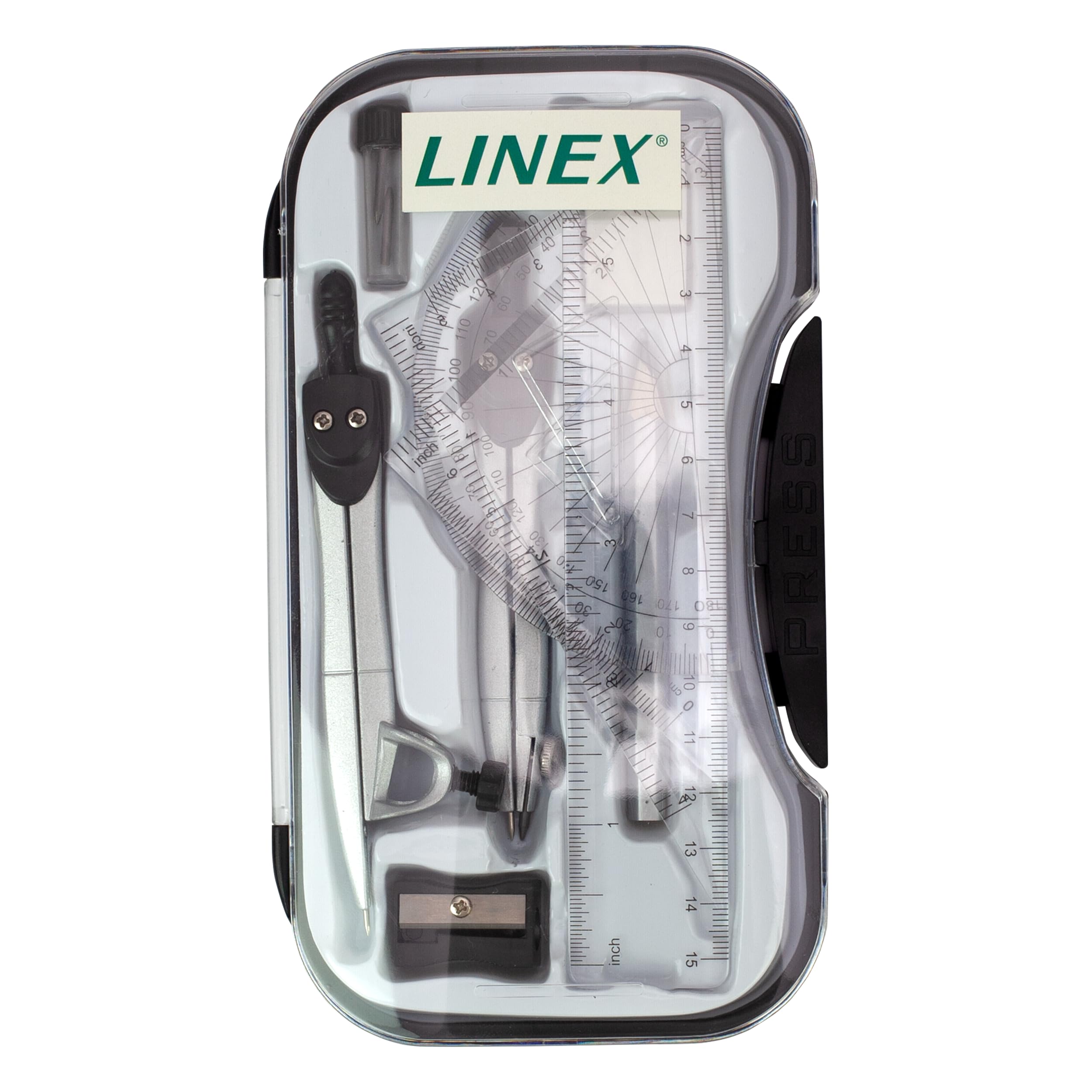 Linex 10-Piece Maths Geometry Set with Transparent Case | Exam Ready 3