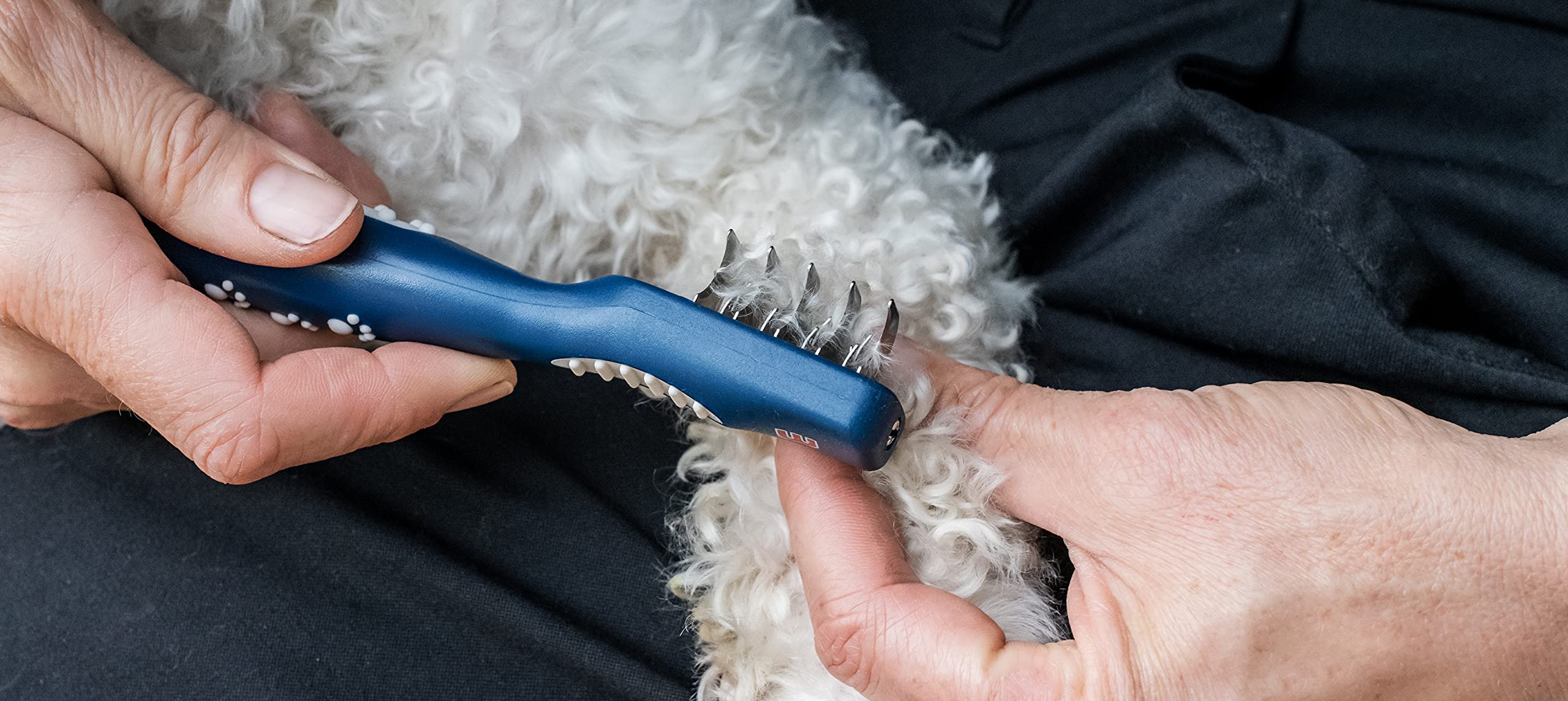 Mikki Dematting Tool - Heat Treated Blades | Ergonomic Non-Slip Handle | For Poodle Crossbreeds