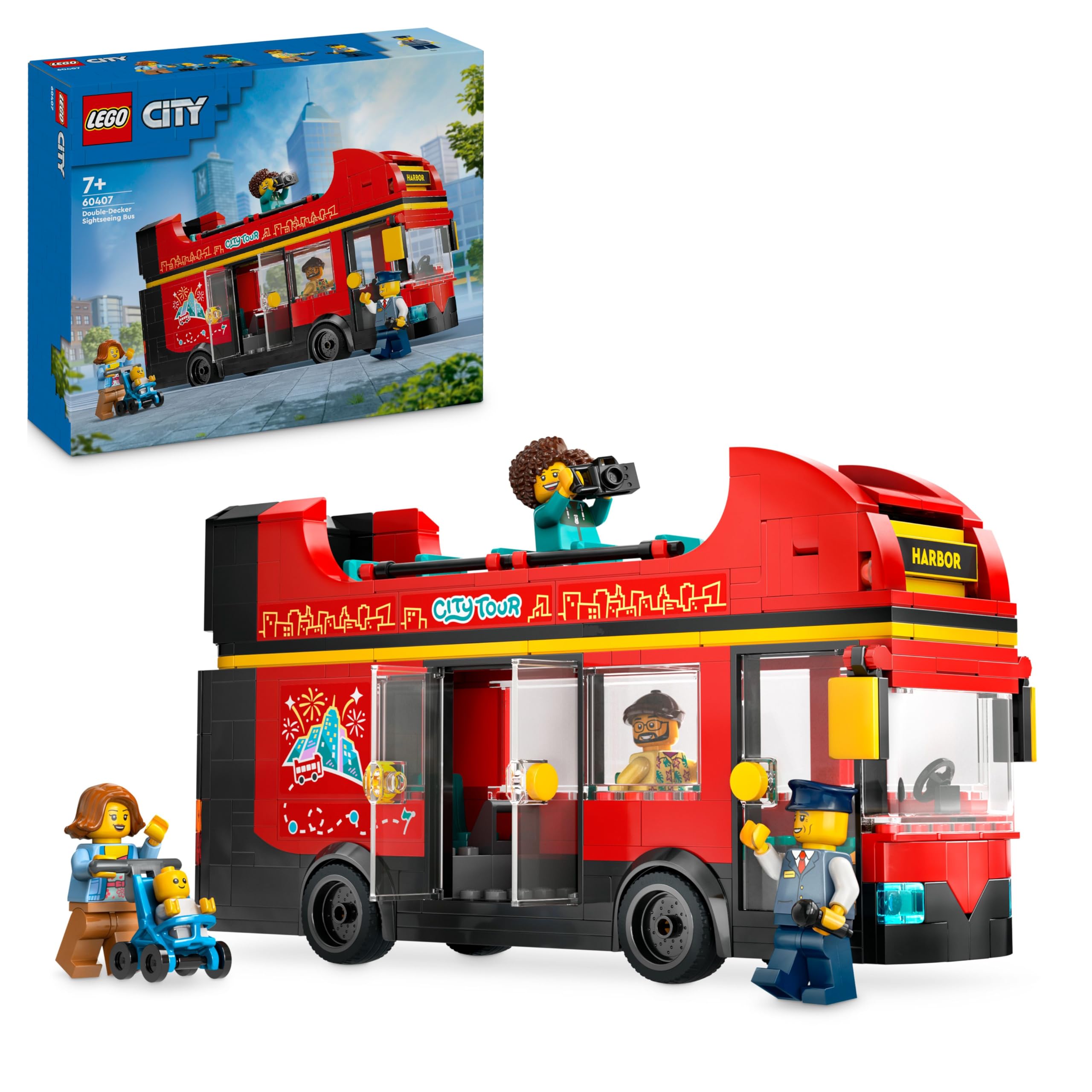 LEGO City Red Double-Decker Sightseeing Bus 60407 Building Set for Ages 7+