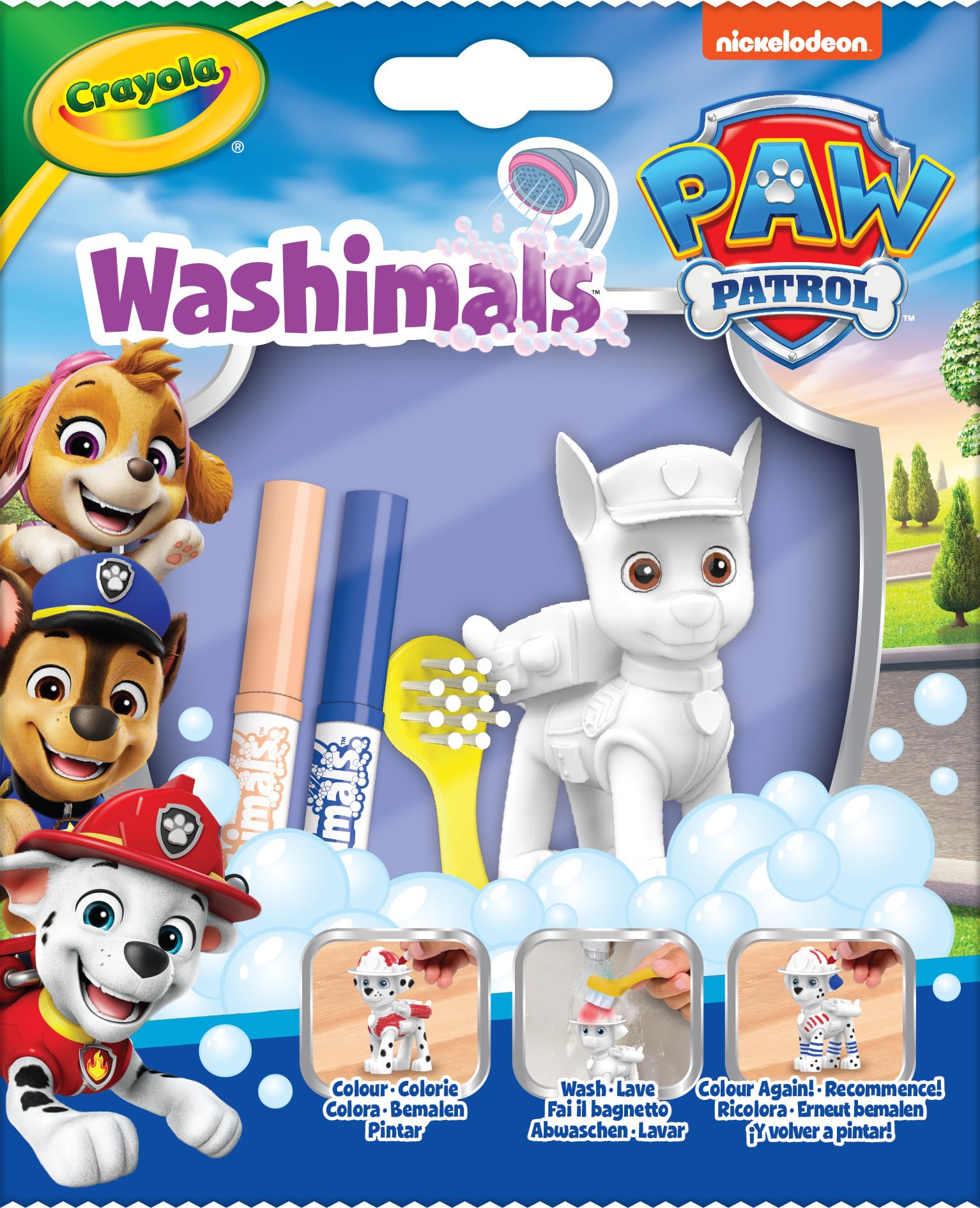 CRAYOLA Washimals Paw Patrol Single Pack - Colour, Wash & Re-colour | Collectable Figures
