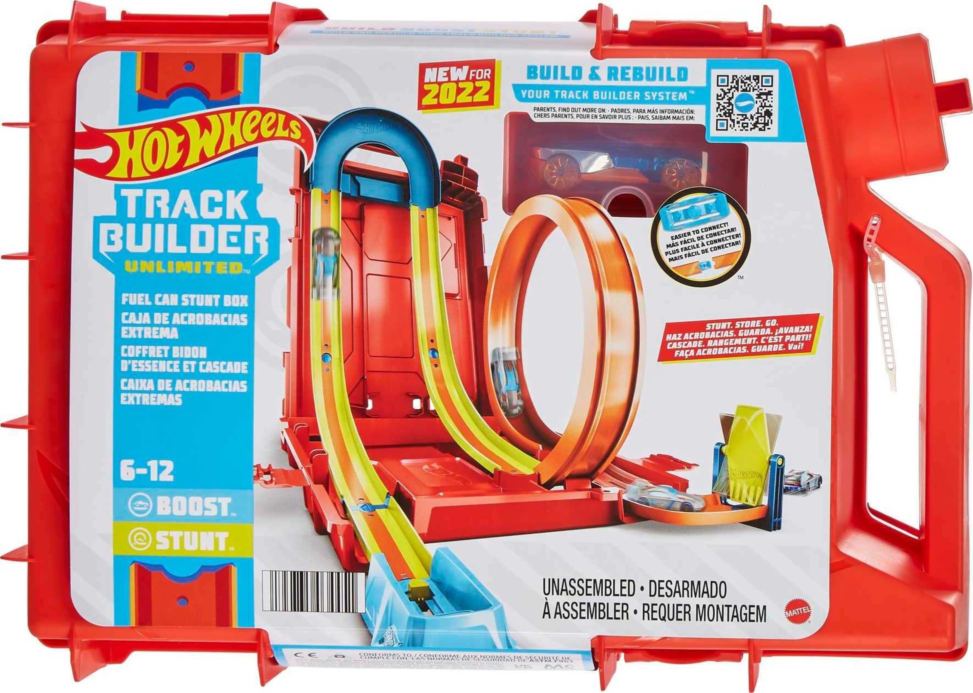 Hot Wheels Track Builder Unlimited Fuel Can Stunt Box | Includes 1 Vehicle | Ages 6+ | Model HDX78