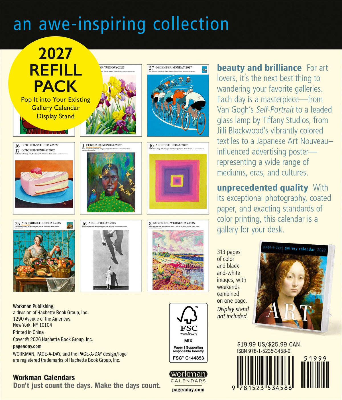 Workman Publishing - Art Page-A-Day Gallery Calendar Refill Pack 2027