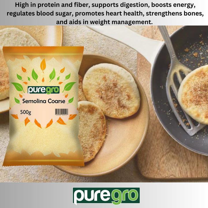 Puregro - Semolina Coarse 500g | 100% Natural Durum Wheat Semolina