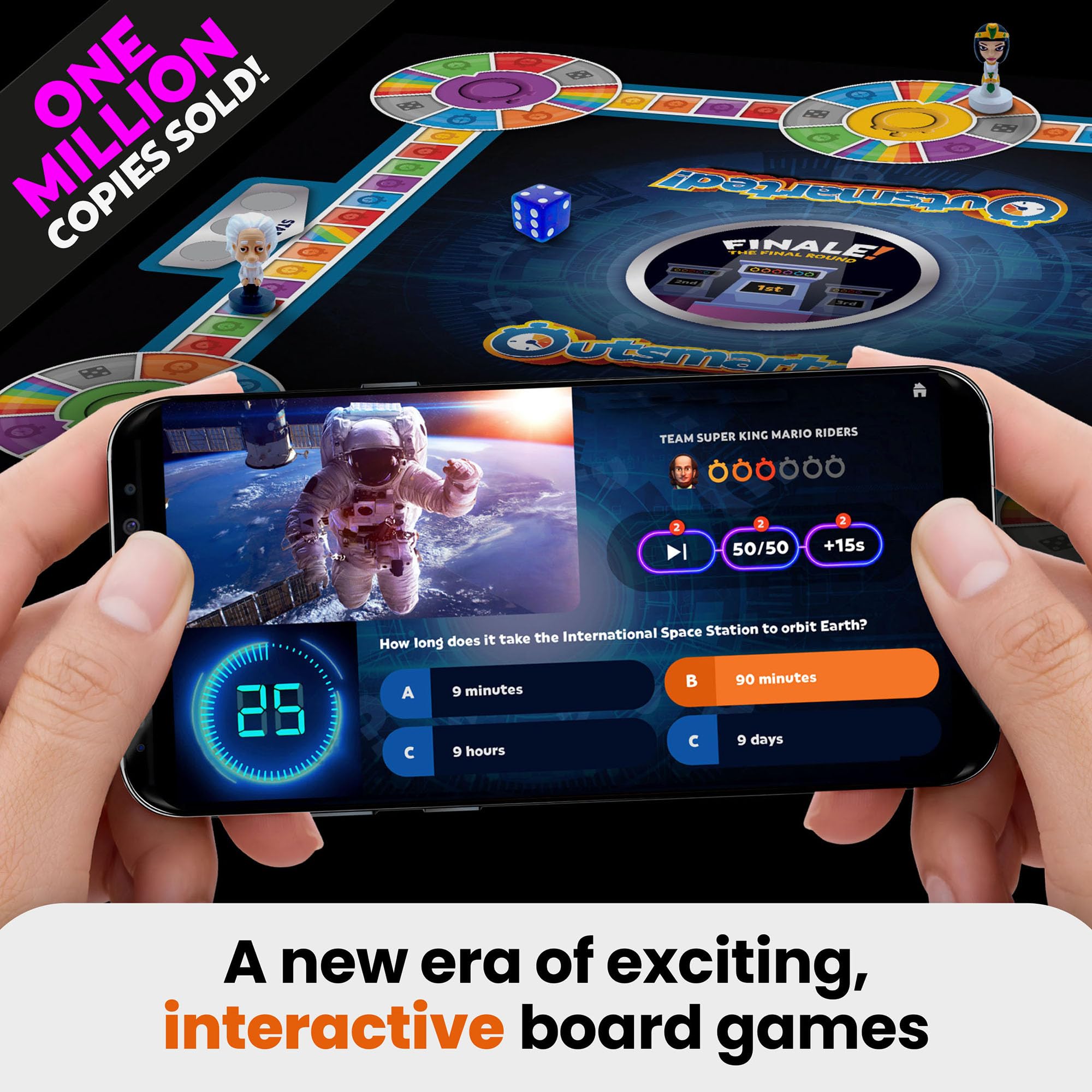 OUTSMARTED! Ultimate Edition Board Game - App-Driven Quiz Show | 2-24 Players | 96-1200 Age Range 3