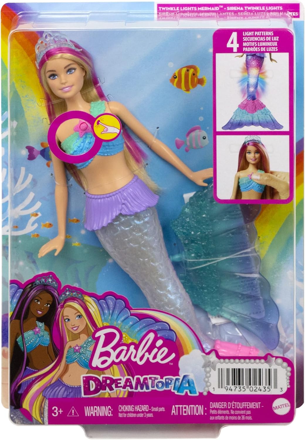 Barbie Dreamtopia Twinkle Lights Mermaid Doll - Light-Up Feature, Ages 3 to 9 7
