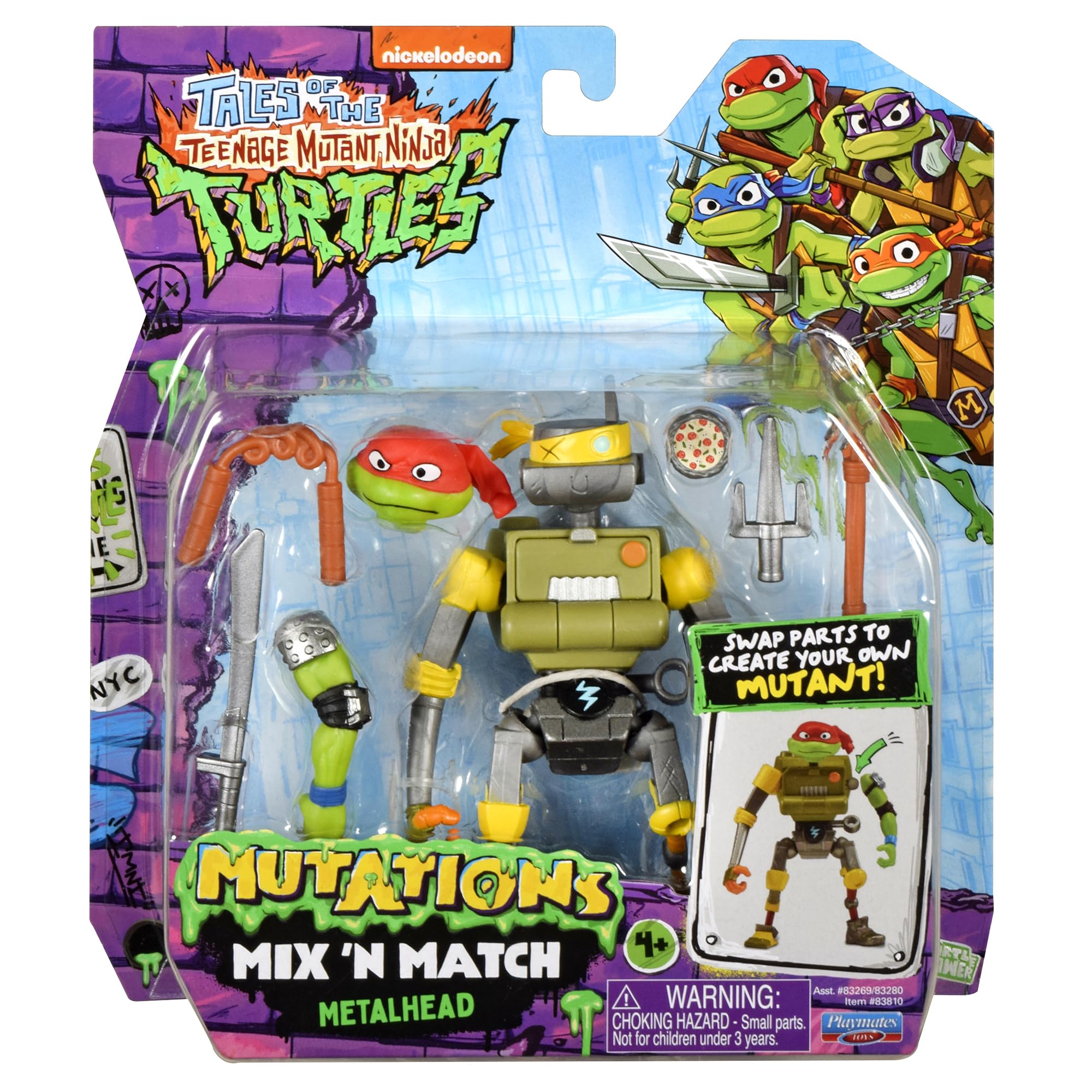 Teenage Mutant Ninja Turtles Metalhead Action Figure - Mix & Match Limbs | 4.5-Inch Scale | Ages 4+