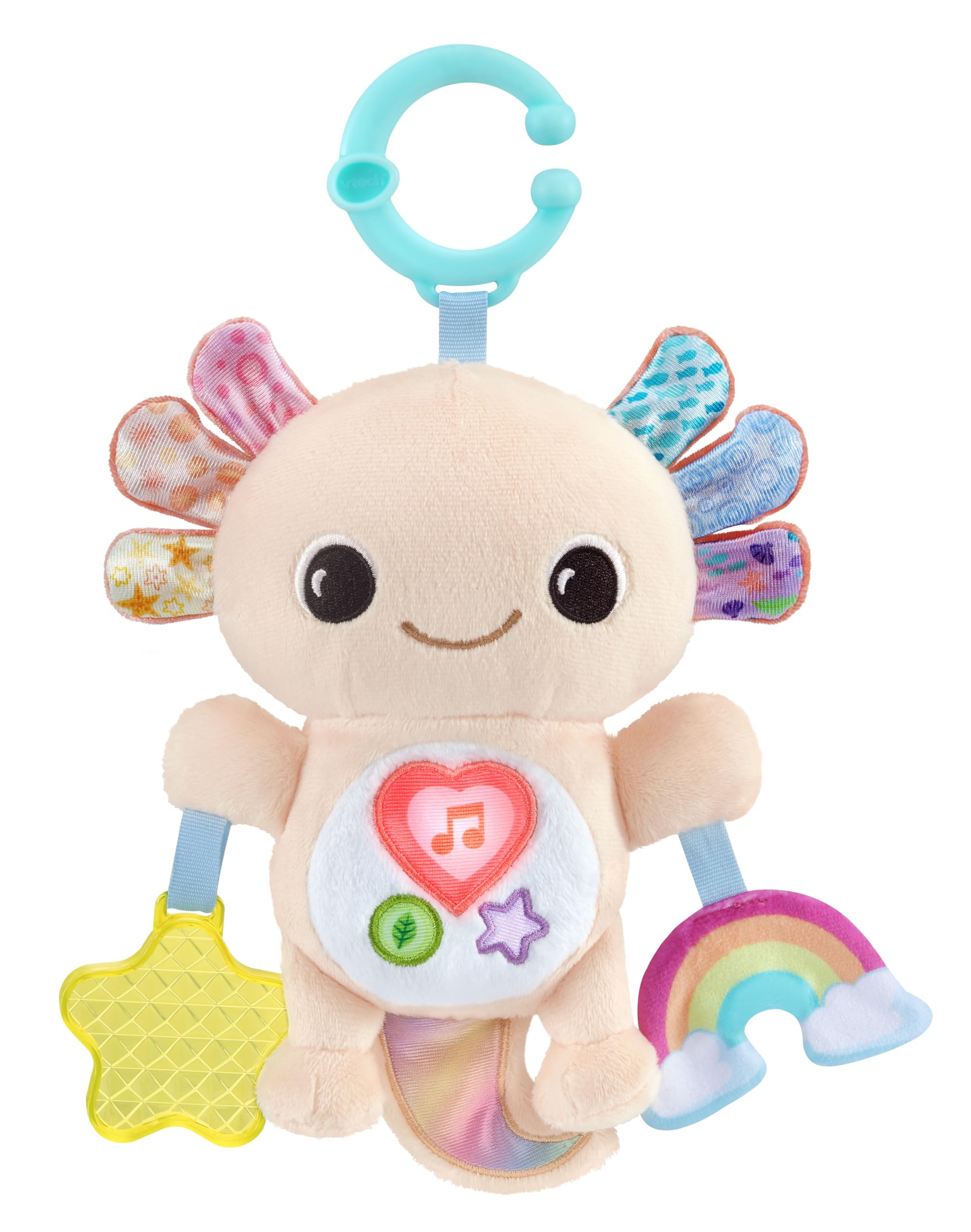 VTech Baby Rainbow Lights Axolotl - Interactive Musical Toy with Light-Up Heart & Crinkly Rainbow, 3 Months+ 1