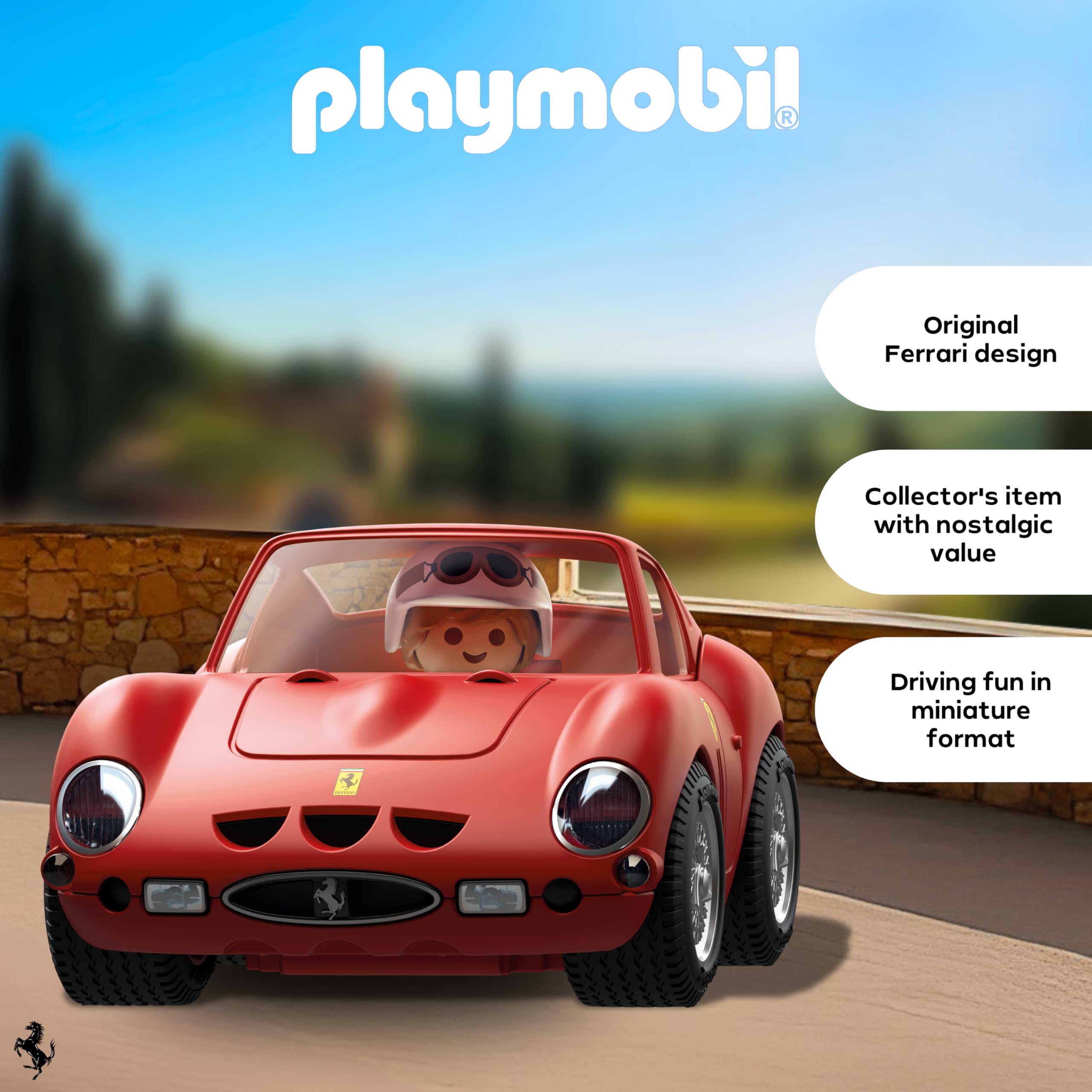 Playmobil Ferrari 250 GTO Model Car - Collectible Vehicle with Driver Figure for Kids & Adults 10