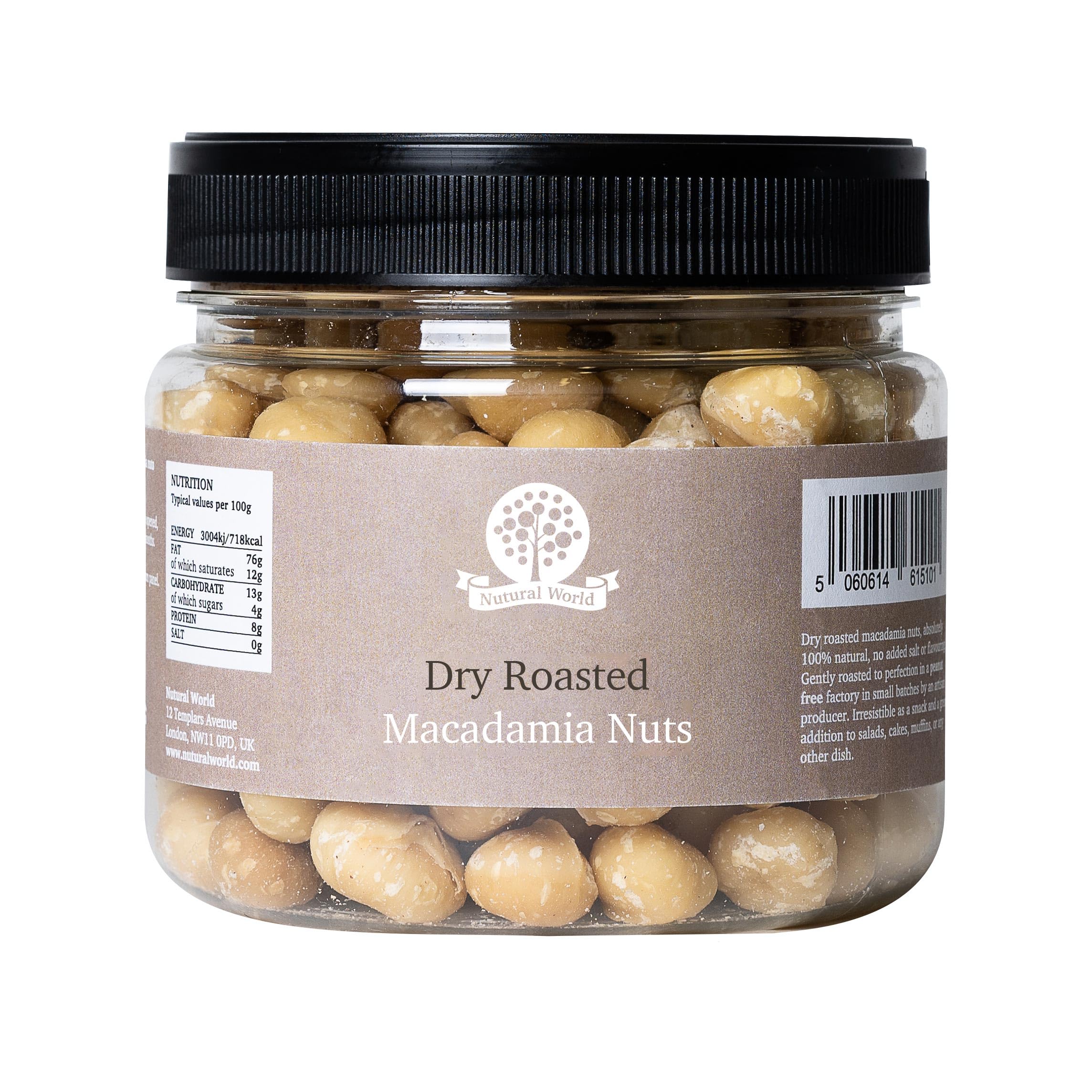 Nutural World - Dry Roasted Macadamia Nuts - Unsalted (500g) 2