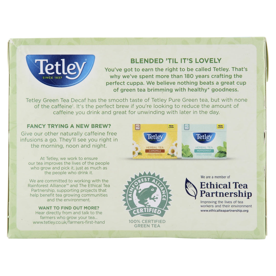 Tetley Decaf Green Tea - Pack of 300 Bags, 600 Gram (Pack of 6)
