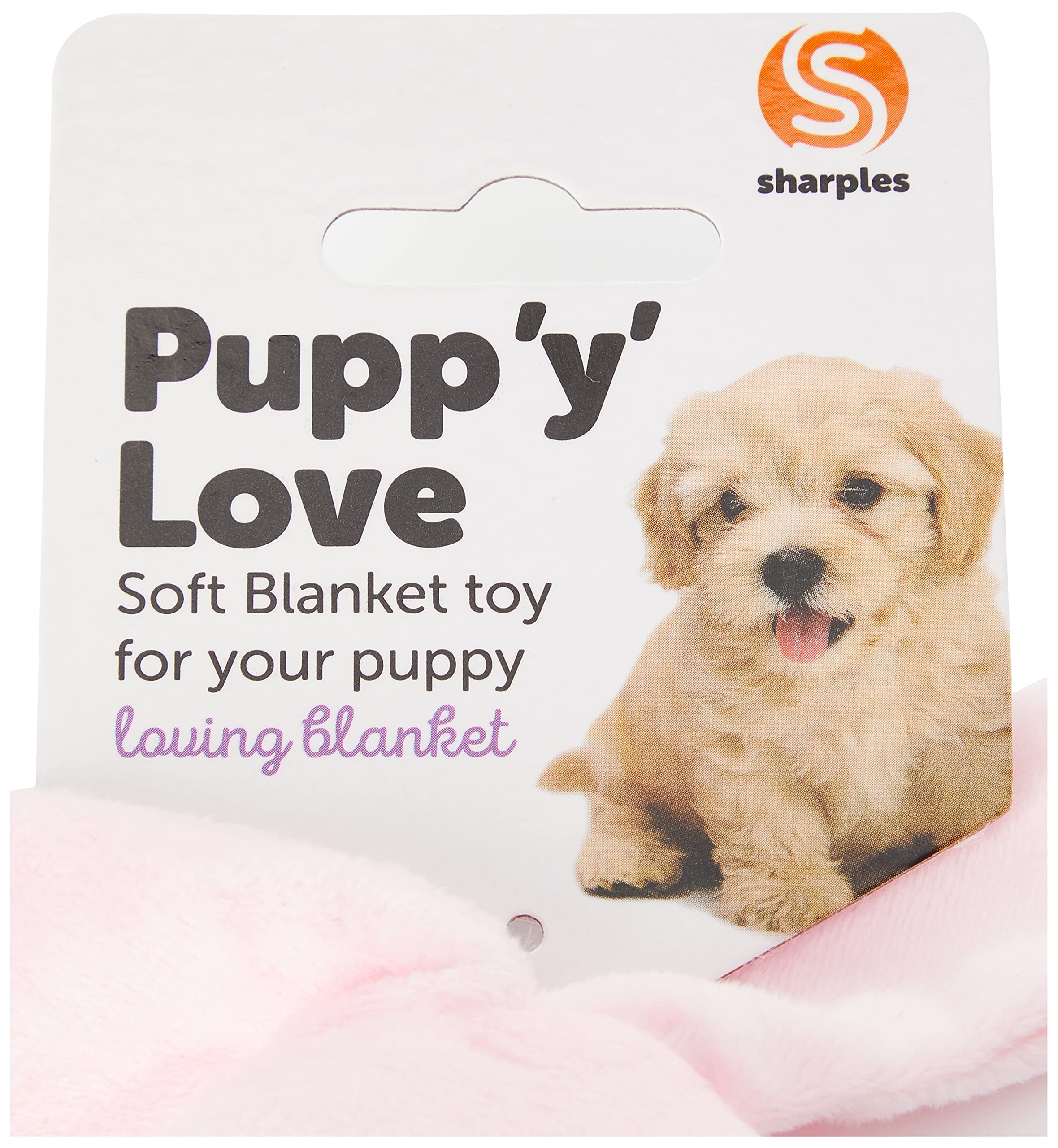 Sharples Puppy Character Head Plush Squeaker Blanket | Pink | Polyester Blend
