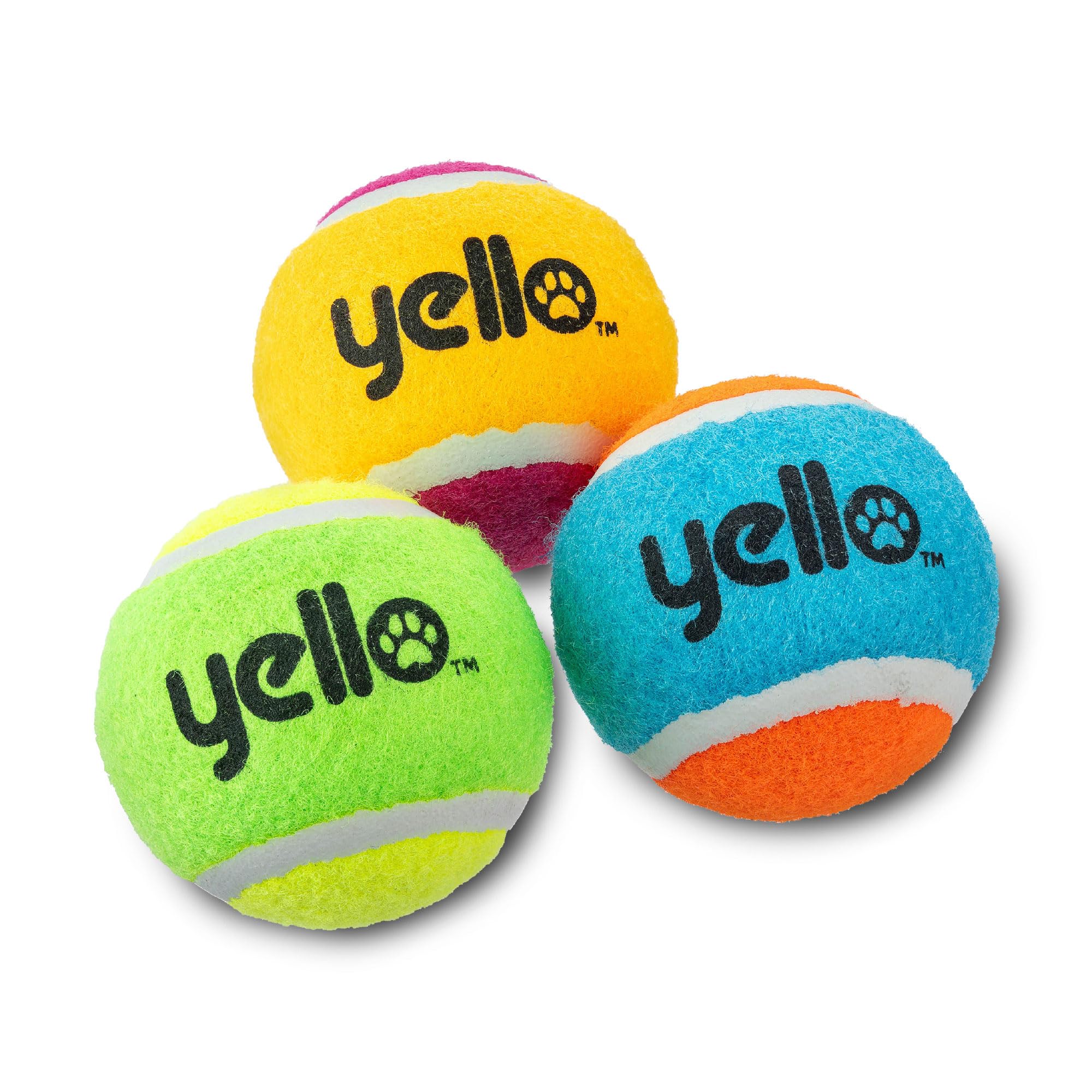 Yello 3 Pack Dog Tennis Balls - Interactive Fetch & Play | All Breed Sizes 1
