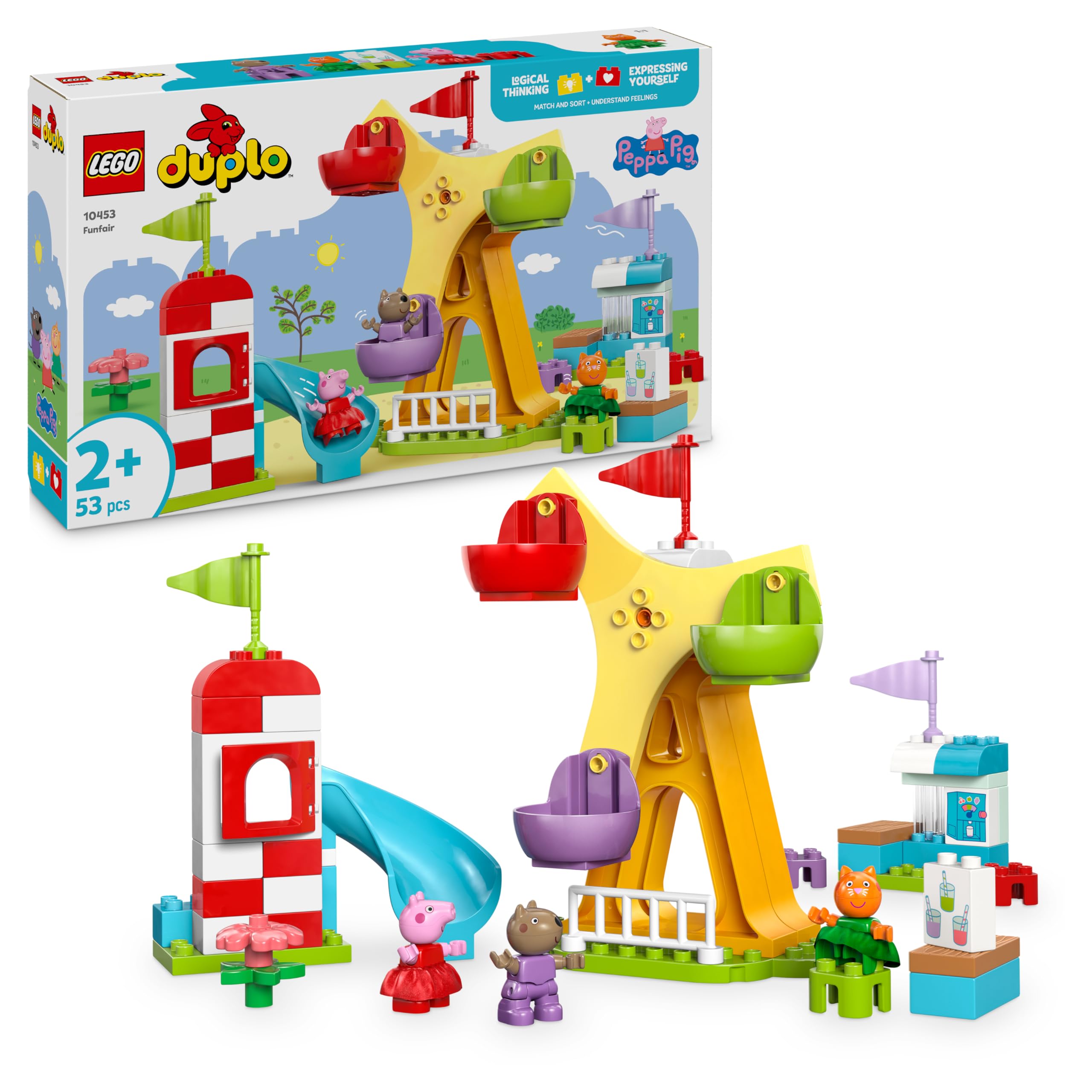 LEGO DUPLO Peppa Pig Funfair Building Set - 2+ Years, Fine Motor Skills Toy | Model 10453 1