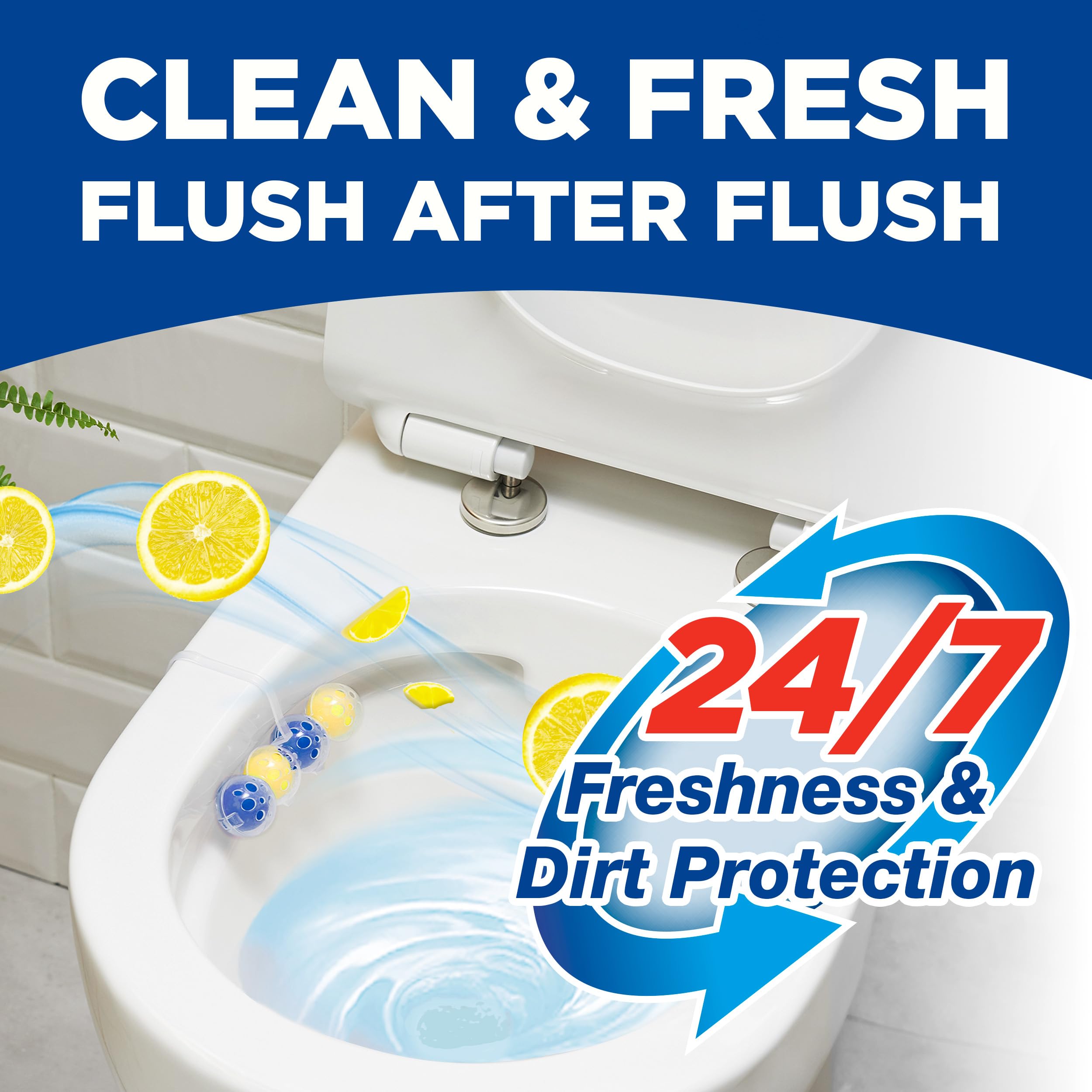 Bloo Power Active Toilet Rim Block - Lemon Scent, 50g | 100% Anti-Limescale | Lasts up to 240 Flushes 3