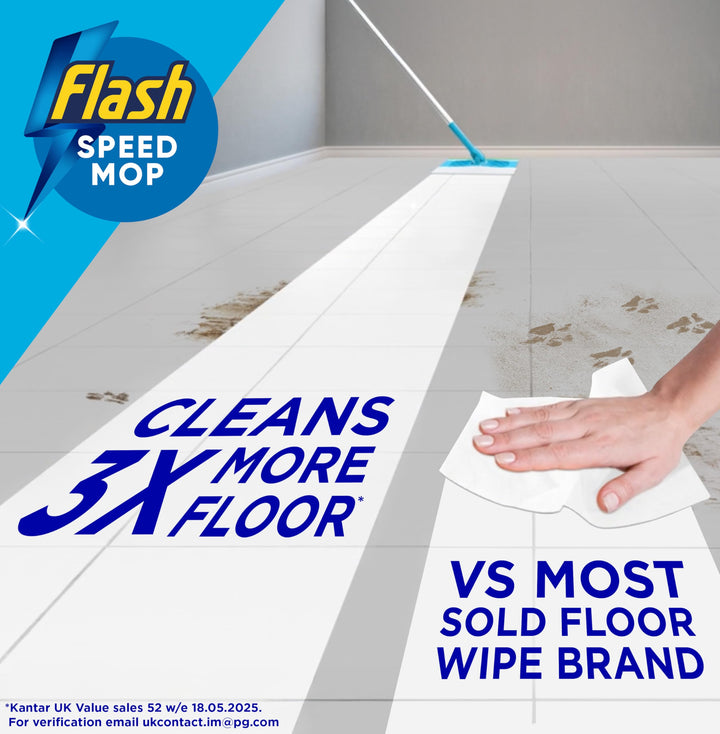 Flash - Speedmop Floor Cleaner Starter Kit with 1 Handle, 8 Wet & 16 Dry Refills