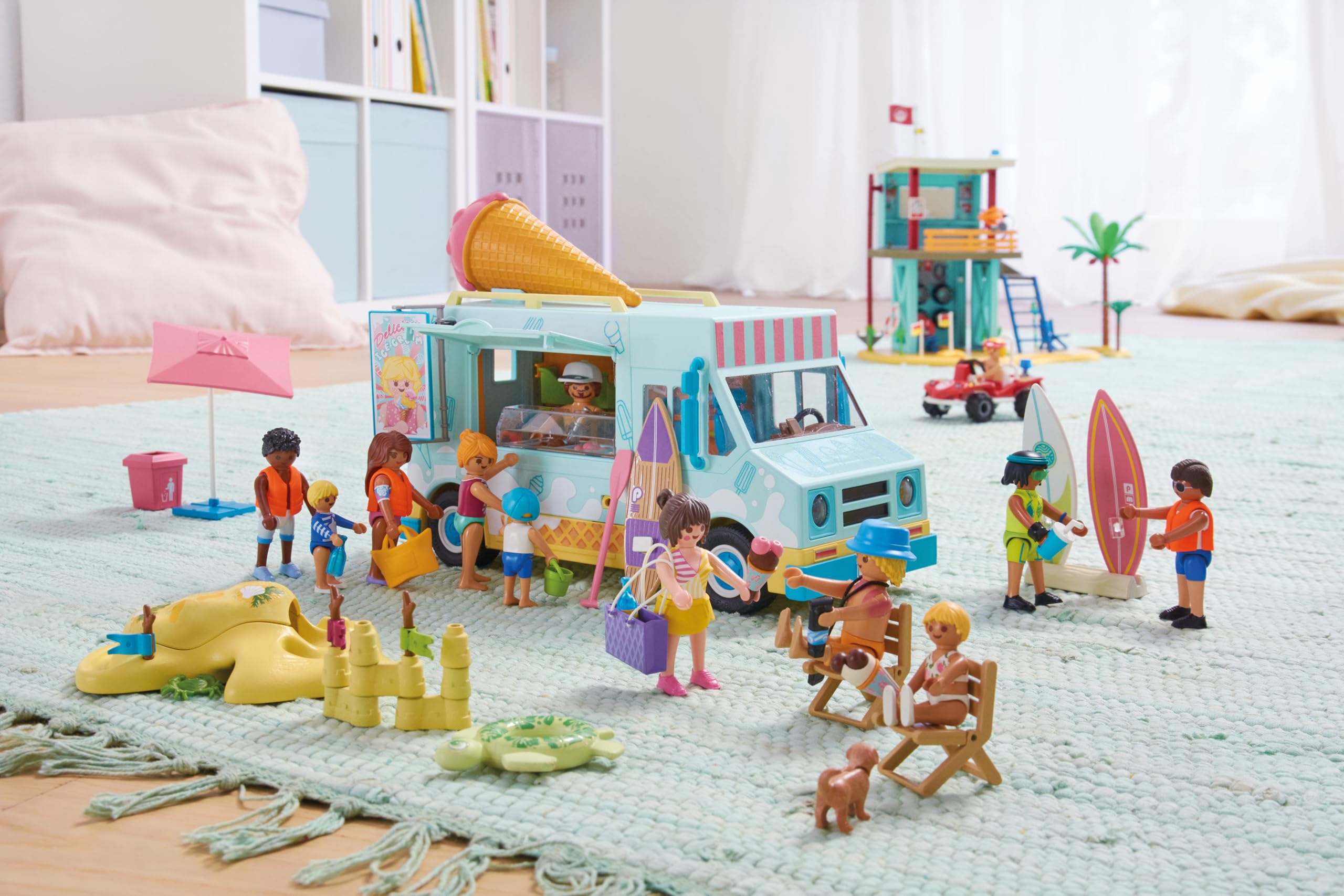 Playmobil Ice Cream Truck and Surf Shop - Ages 4+ | Multicolor Plastic 8
