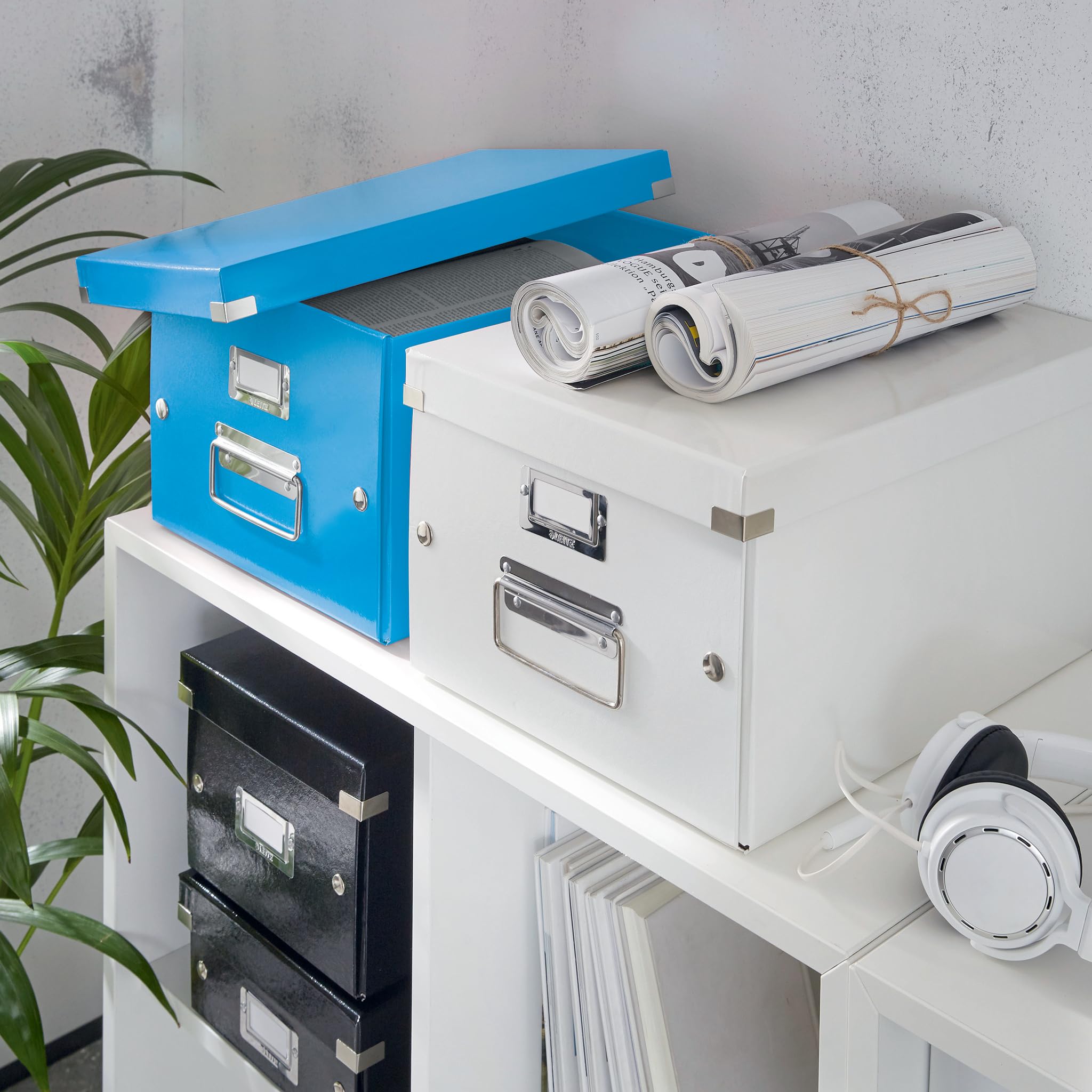 Leitz Click and Store A4 Storage Box - Medium Size | 16L Capacity | Blue 6