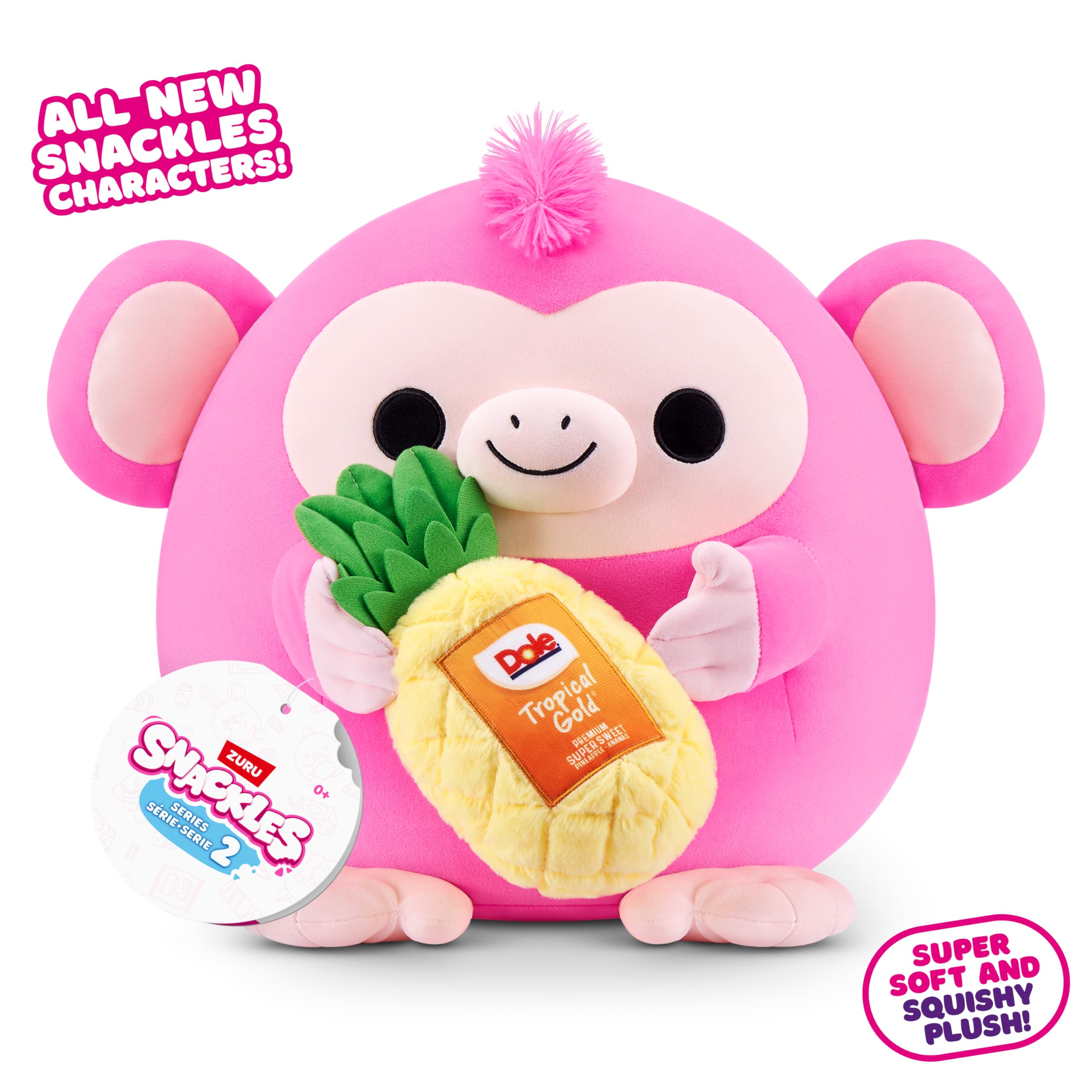 Snackles Dole Pineapple Monkey Plush Toy - 20 cm Soft Cotton Stuffed Toy | Series 2 Wave 2 2