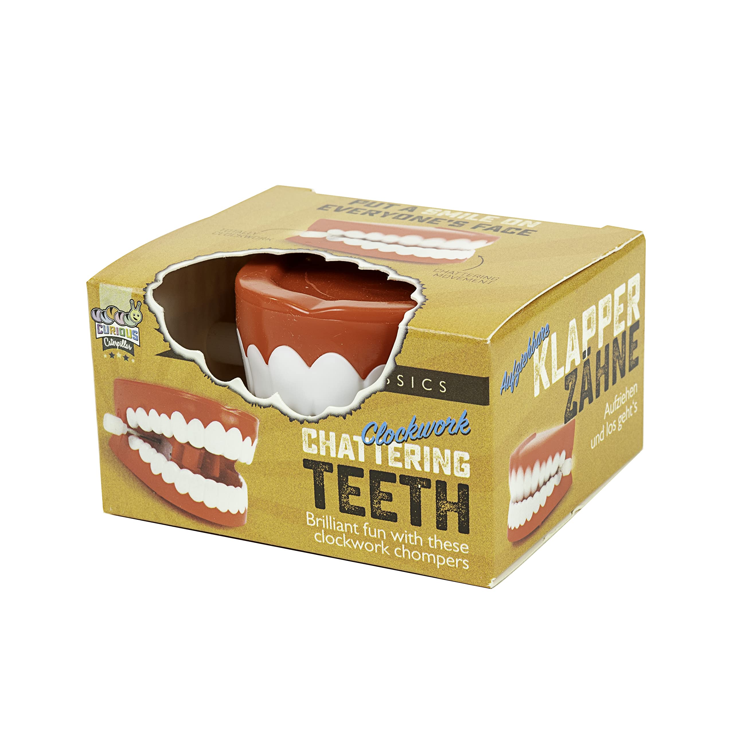 Funtime Gifts Classic Clockwork Chattering Teeth - Red | Wind-Up Toy | Plastic 4