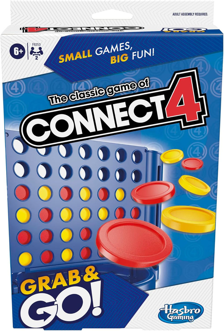 Hasbro Gaming Connect 4 Grab and Go Game, Portable Travel Board Game for 2 Players