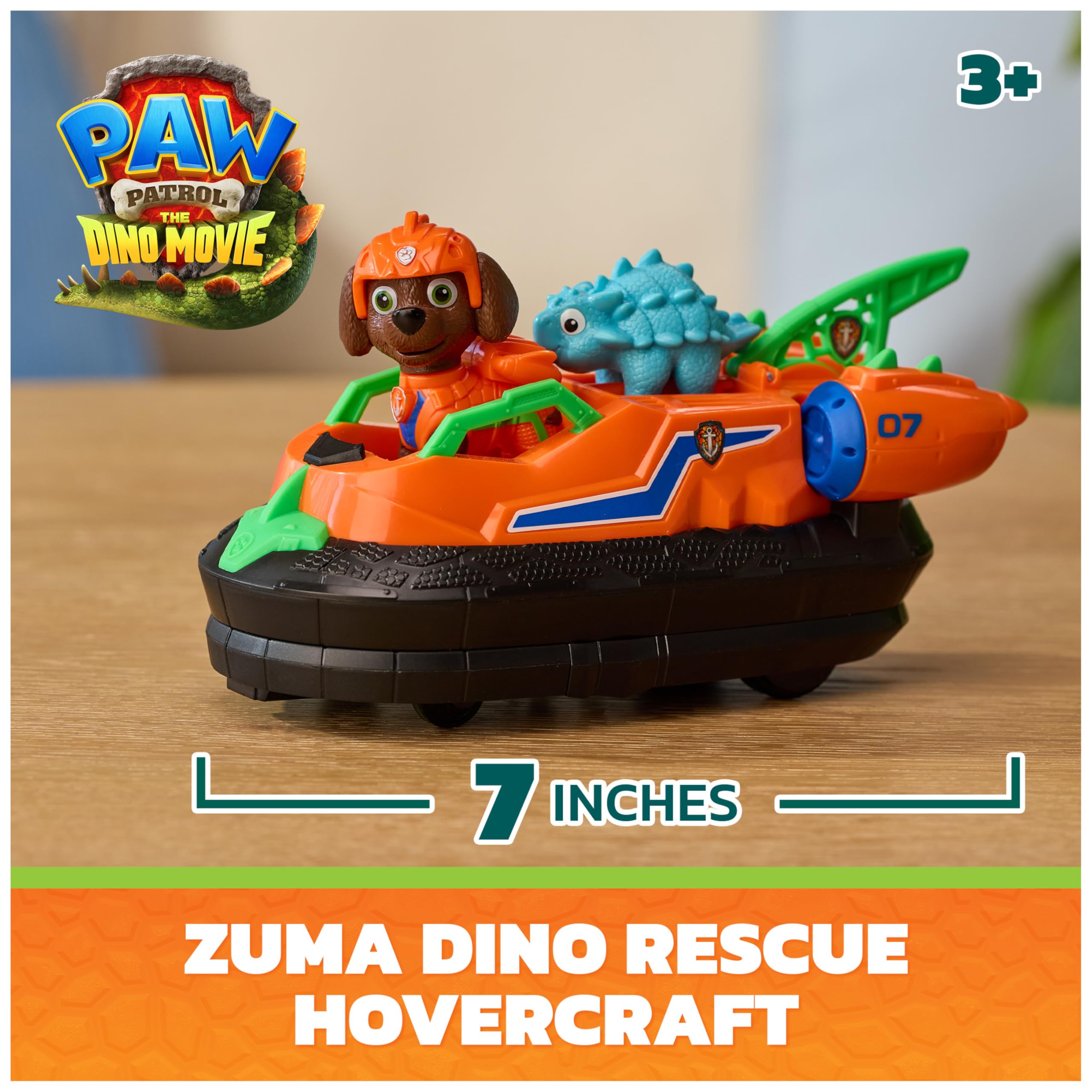 Paw Patrol Dino Rescue Hovercraft with Zuma Action Figure - Ages 3+ 2