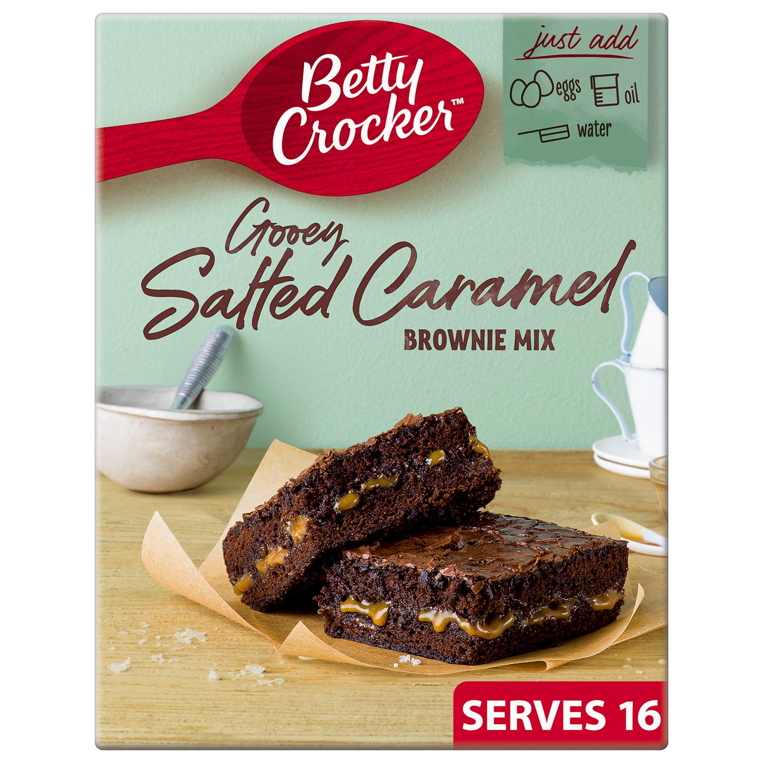 Betty Crocker - Delights Gooey Salted Caramel Brownie Cake Mix 430g 2