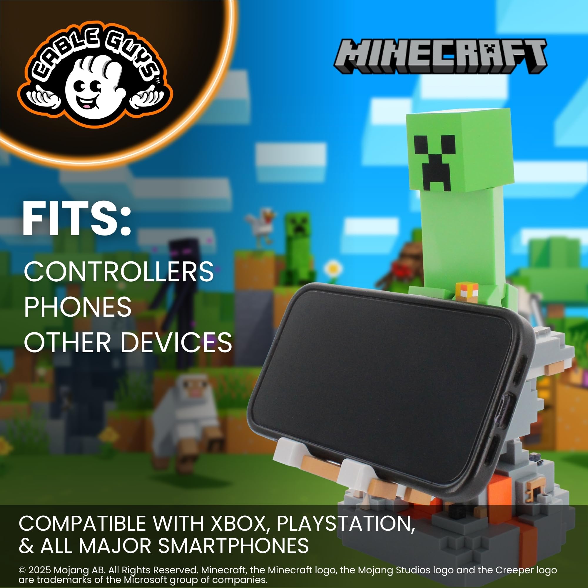 Minecraft Creeper Controller & Phone Holder - Official Mojang Merch for Xbox, PlayStation, Switch 12
