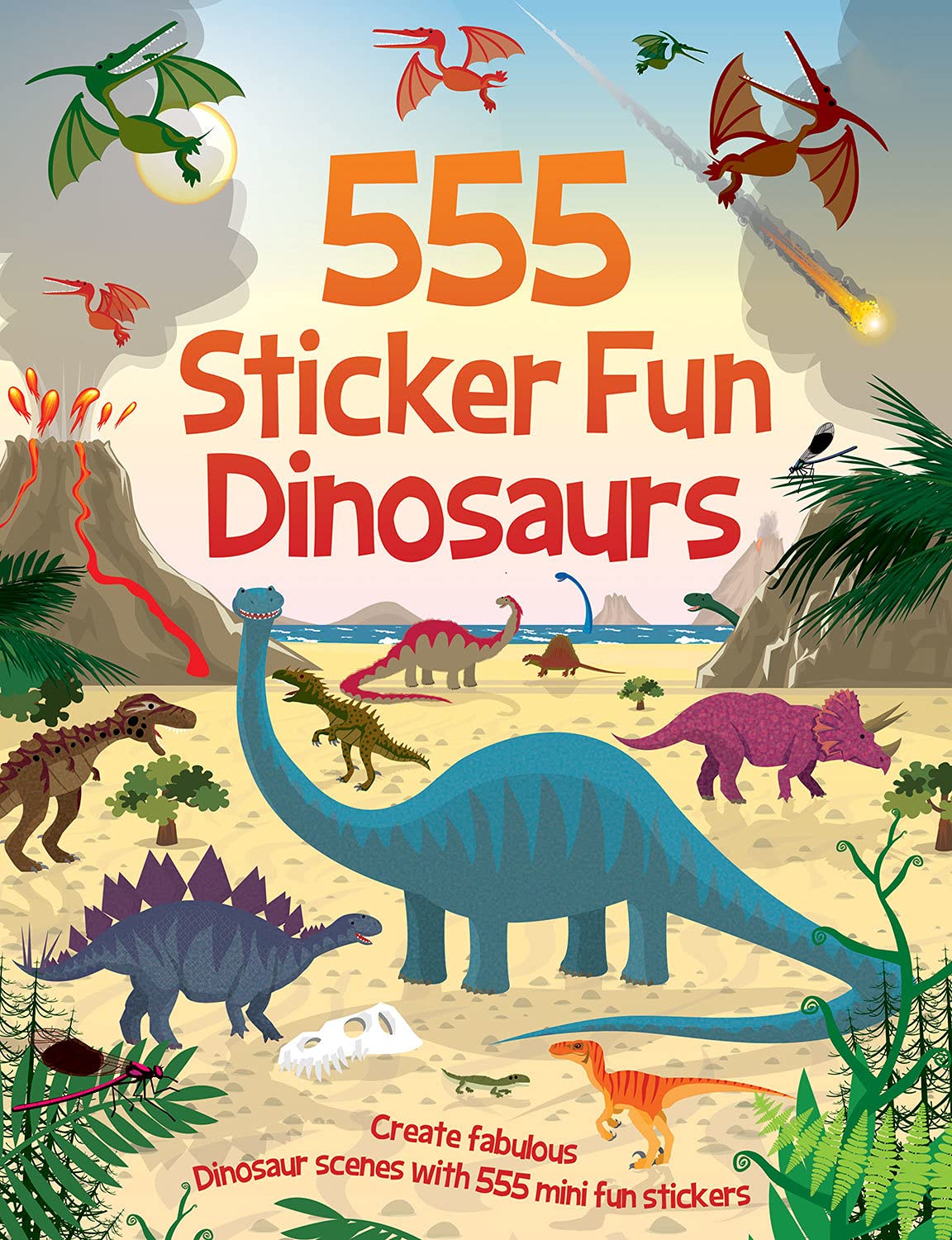 Two Windmills Limited 555 Sticker Fun Dinosaurs Activity Book - 56 Pages | Ages 5-7 | 95g 1