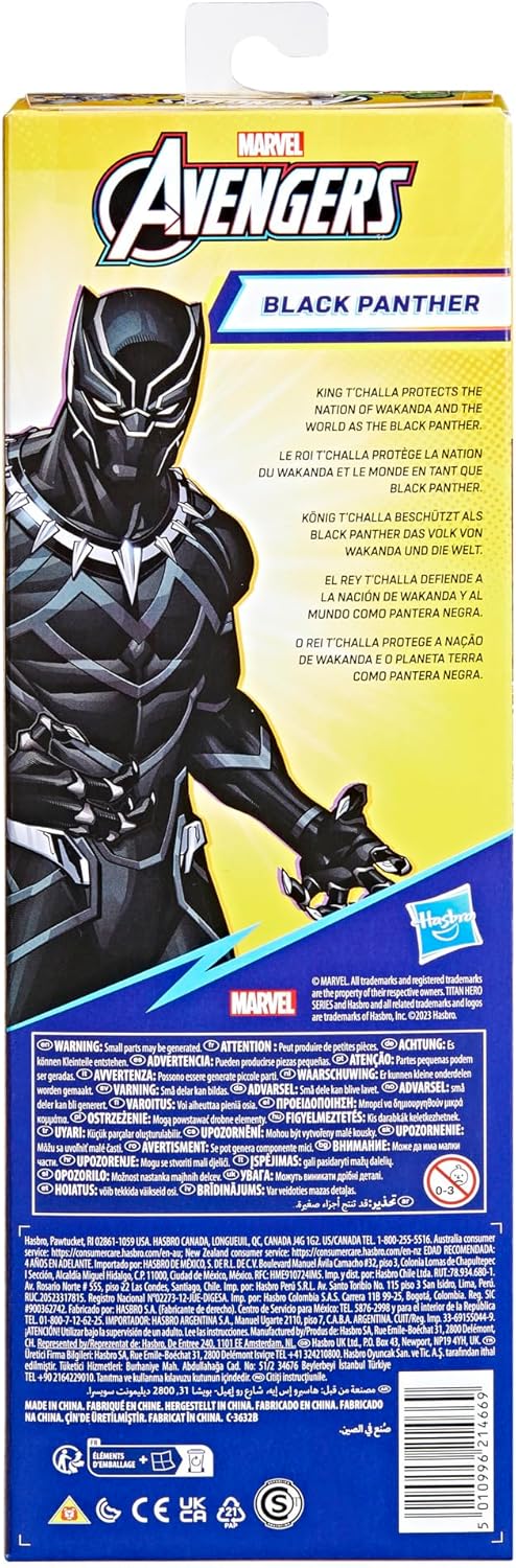 Marvel Avengers Titan Hero Series Black Panther 12” Action Figure - Poseable Superhero Figure for Kids 4+