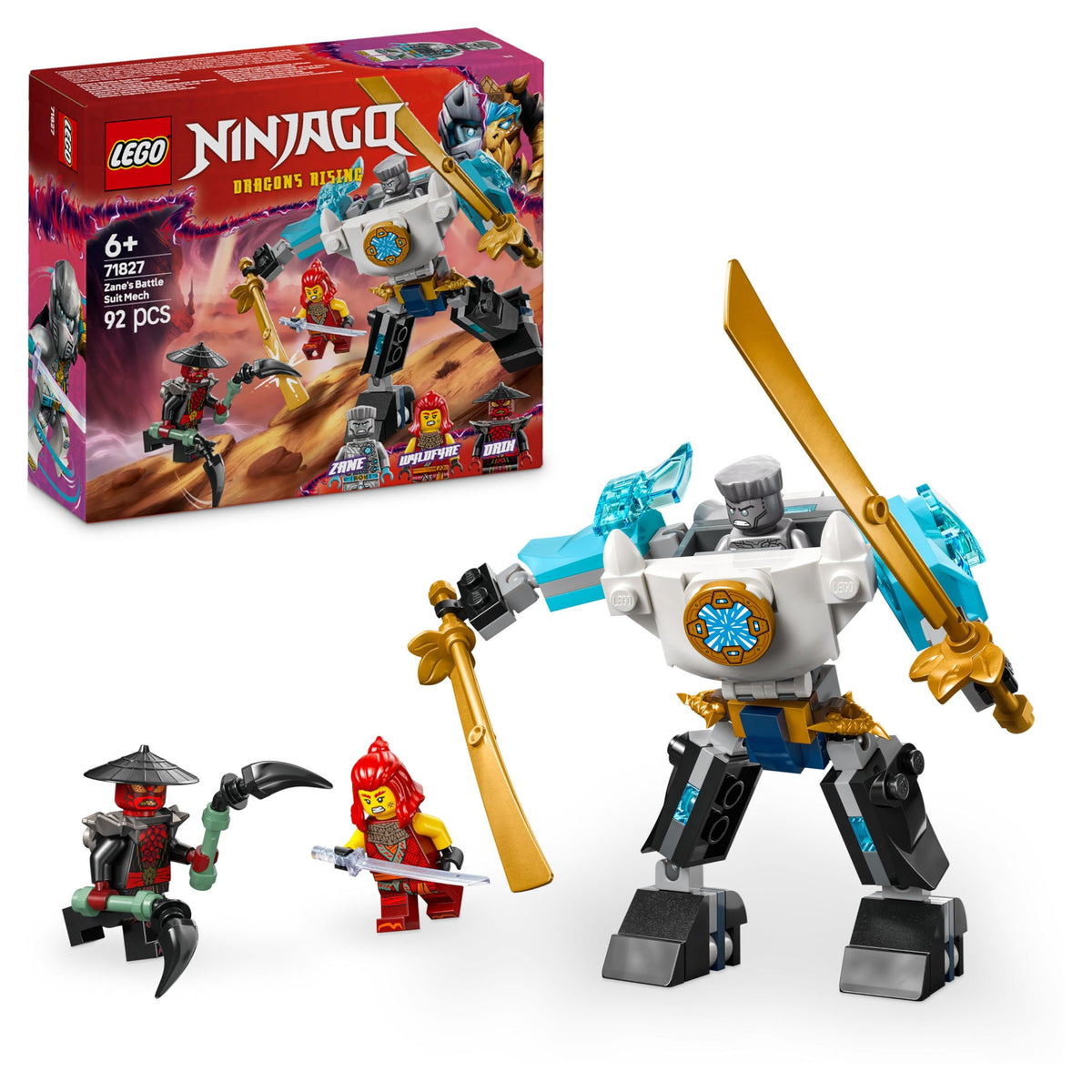 LEGO Zane’s Battle Suit Mech Building Set - 92 Pieces, 3 Minifigures, Ages 6+
