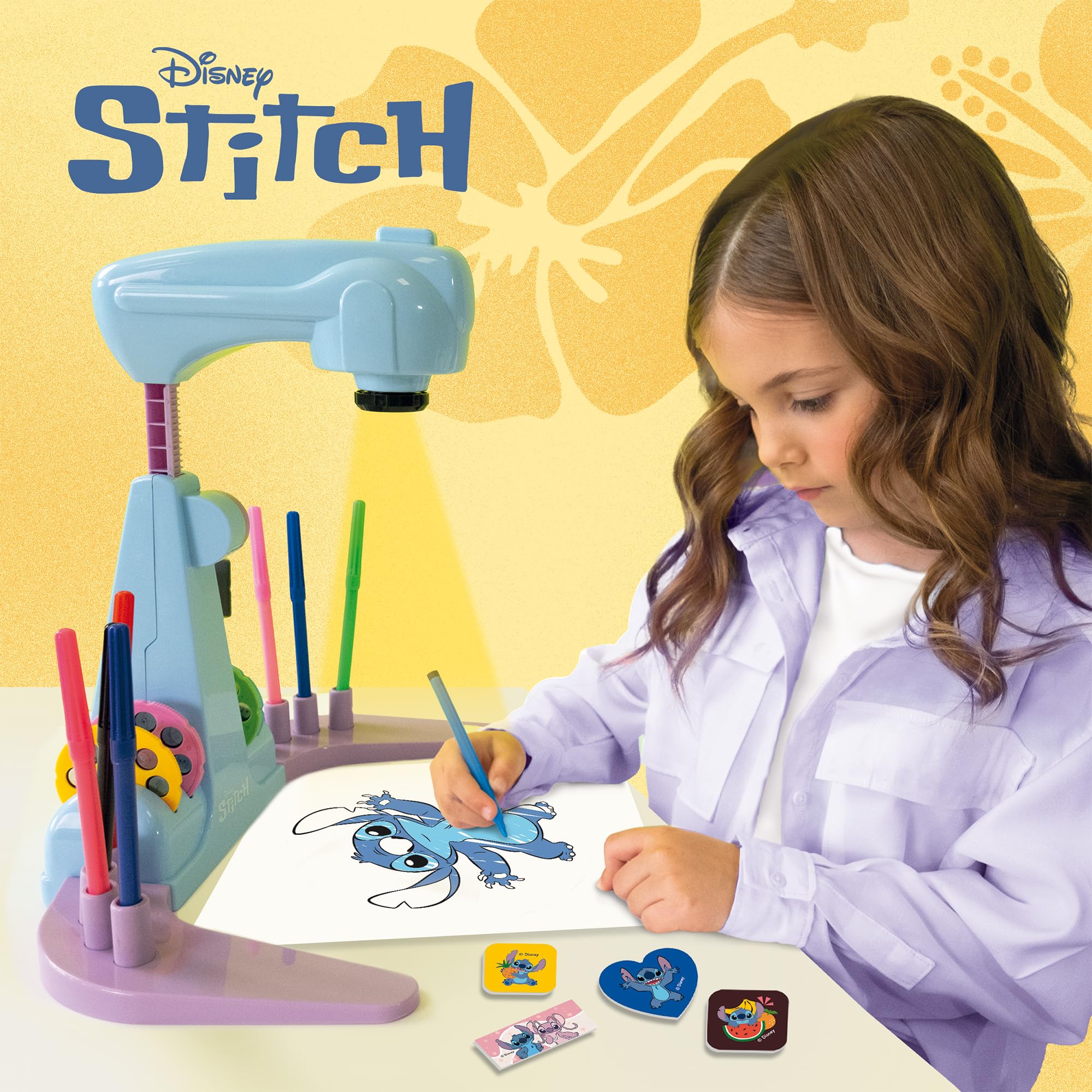 Liscianigiochi Stitch Drawing School - LED Projector Drawing Kit for Kids Aged 5+ | Screen-Free Creative Activity 3
