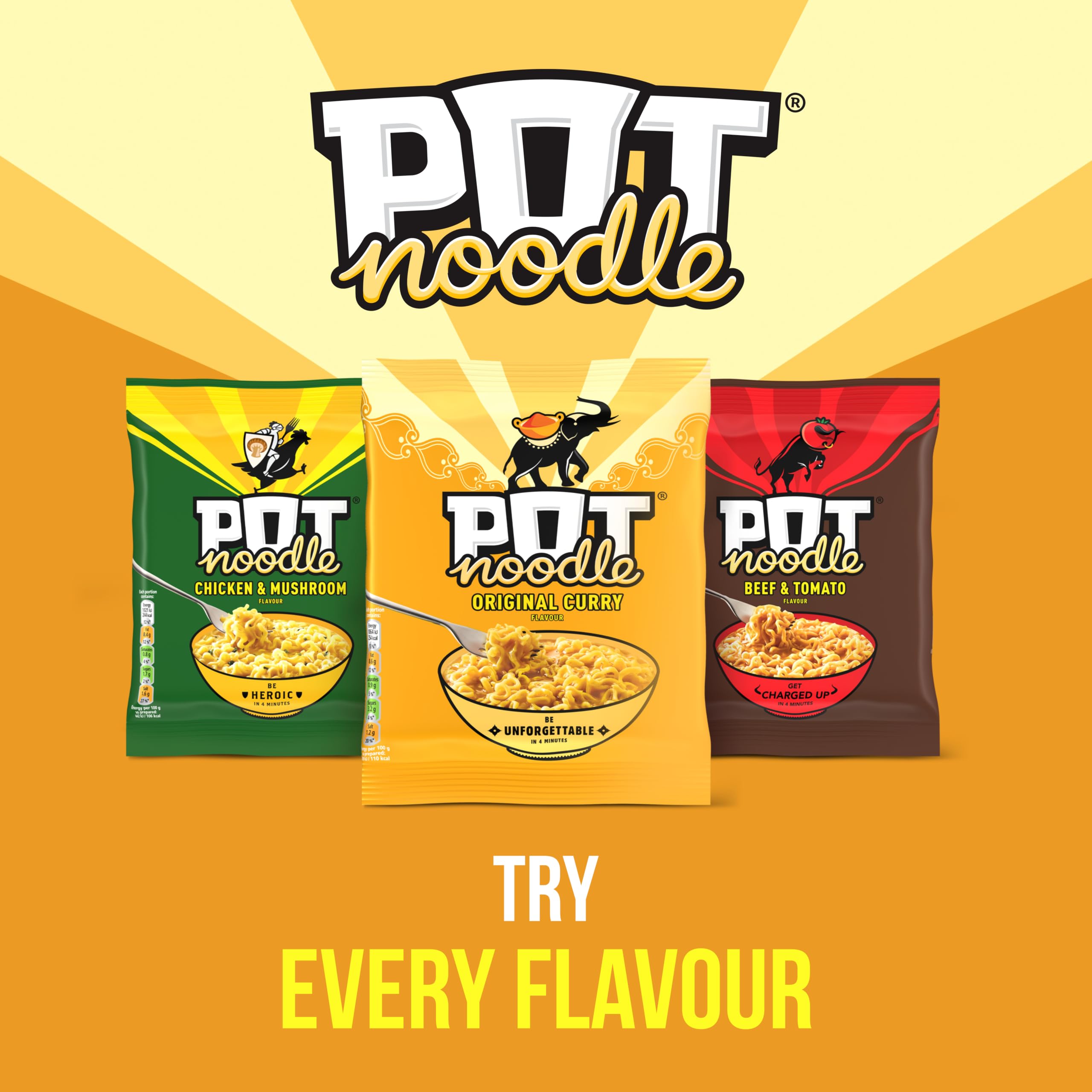 Pot Noodle Original Curry Instant Noodles Block - 2 Servings | Ready in 4 Minutes 4