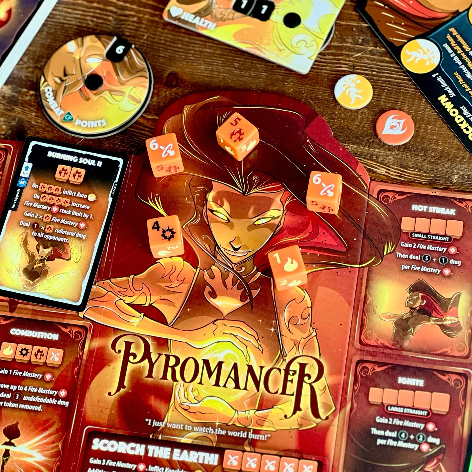 Dice Throne Pyromancer Hero Pack - High Damage Fire Playstyle | 2-4 Players | Ages 8+ 3