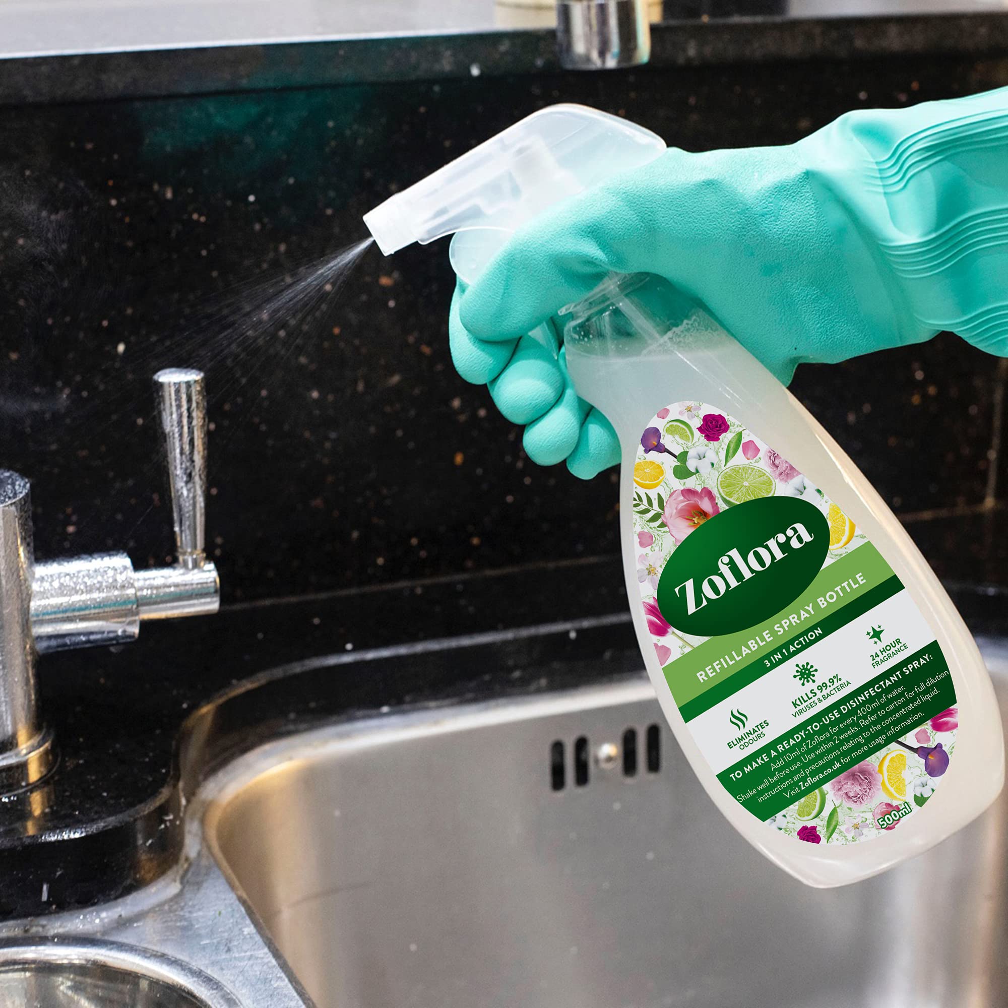 Zoflora Mandarin & Lime 6 x 250ml - Concentrated 3-in-1 Multipurpose Disinfectant 6