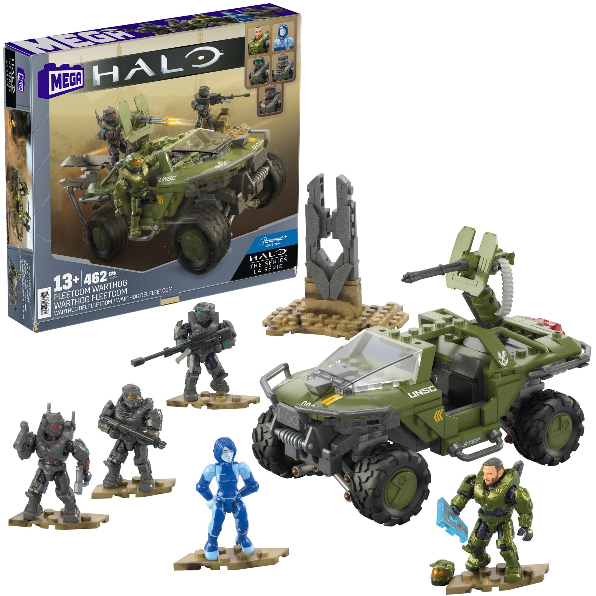 MEGA Halo The Series FLEETCOM Warthog ATV Building Set with 5 Figures - 469-Piece Playset for Ages 13+ 1